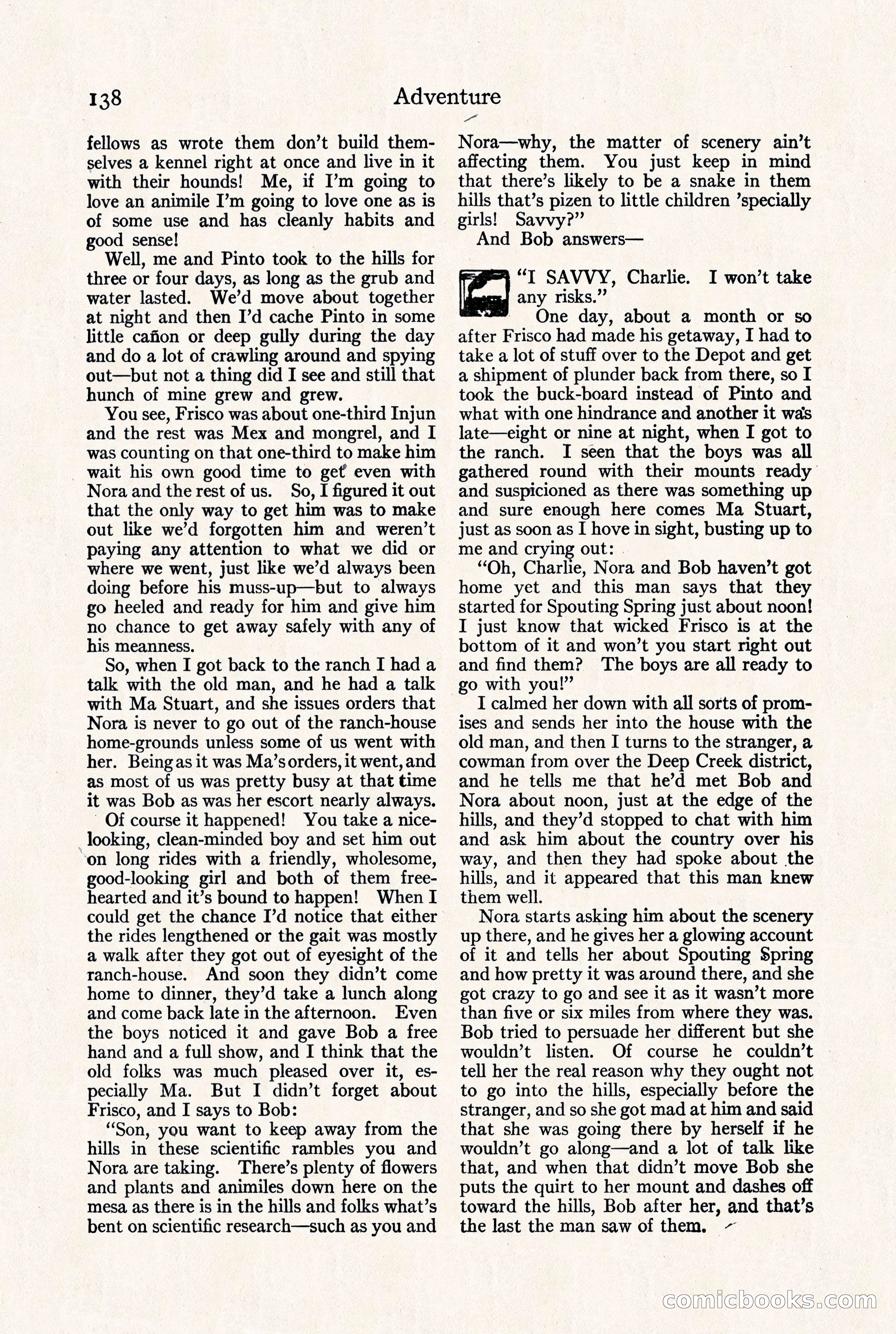 Adventure Magazine, September 30, 1923 — page 144 of 200