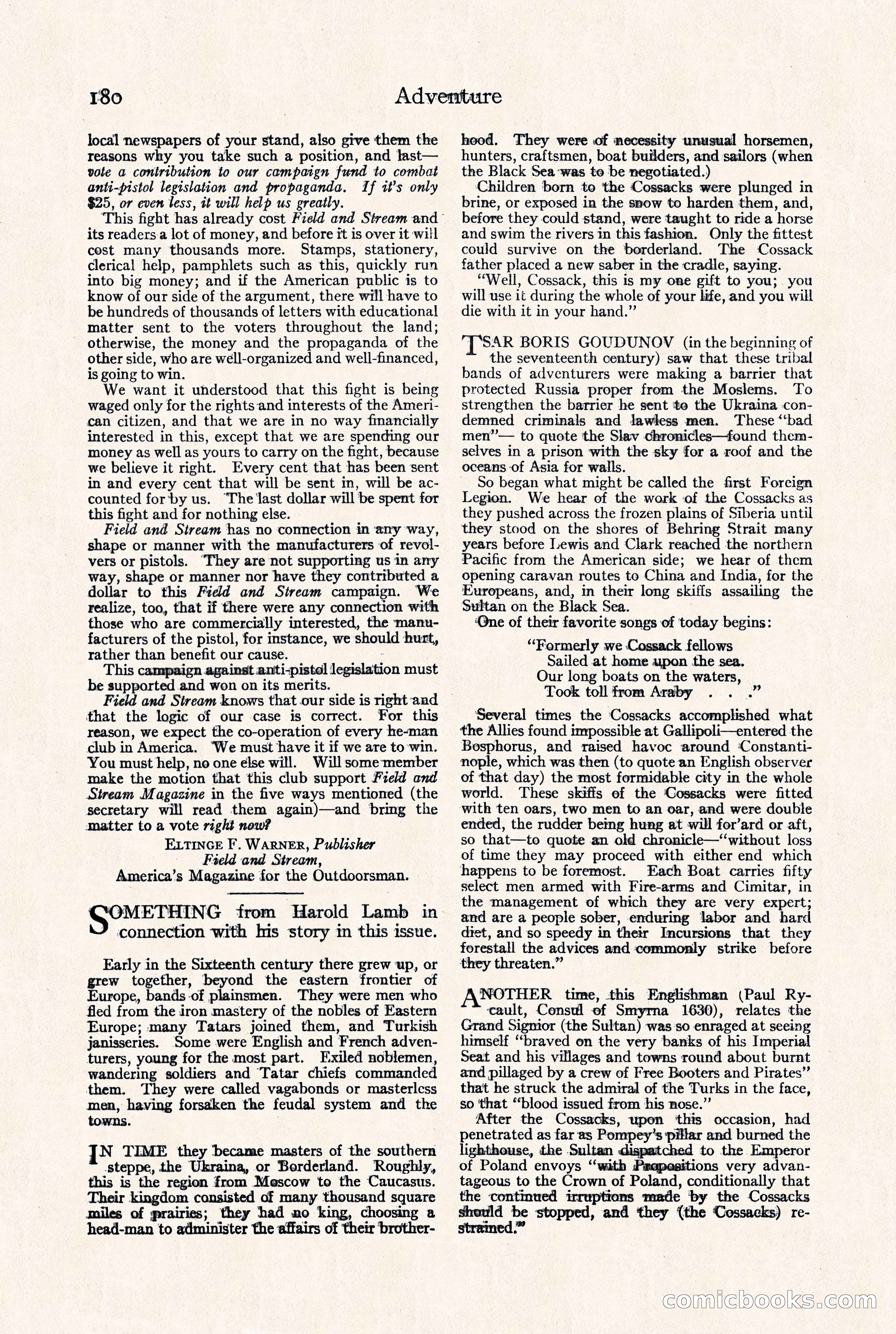 Adventure Magazine, September 30, 1923 — page 186 of 200