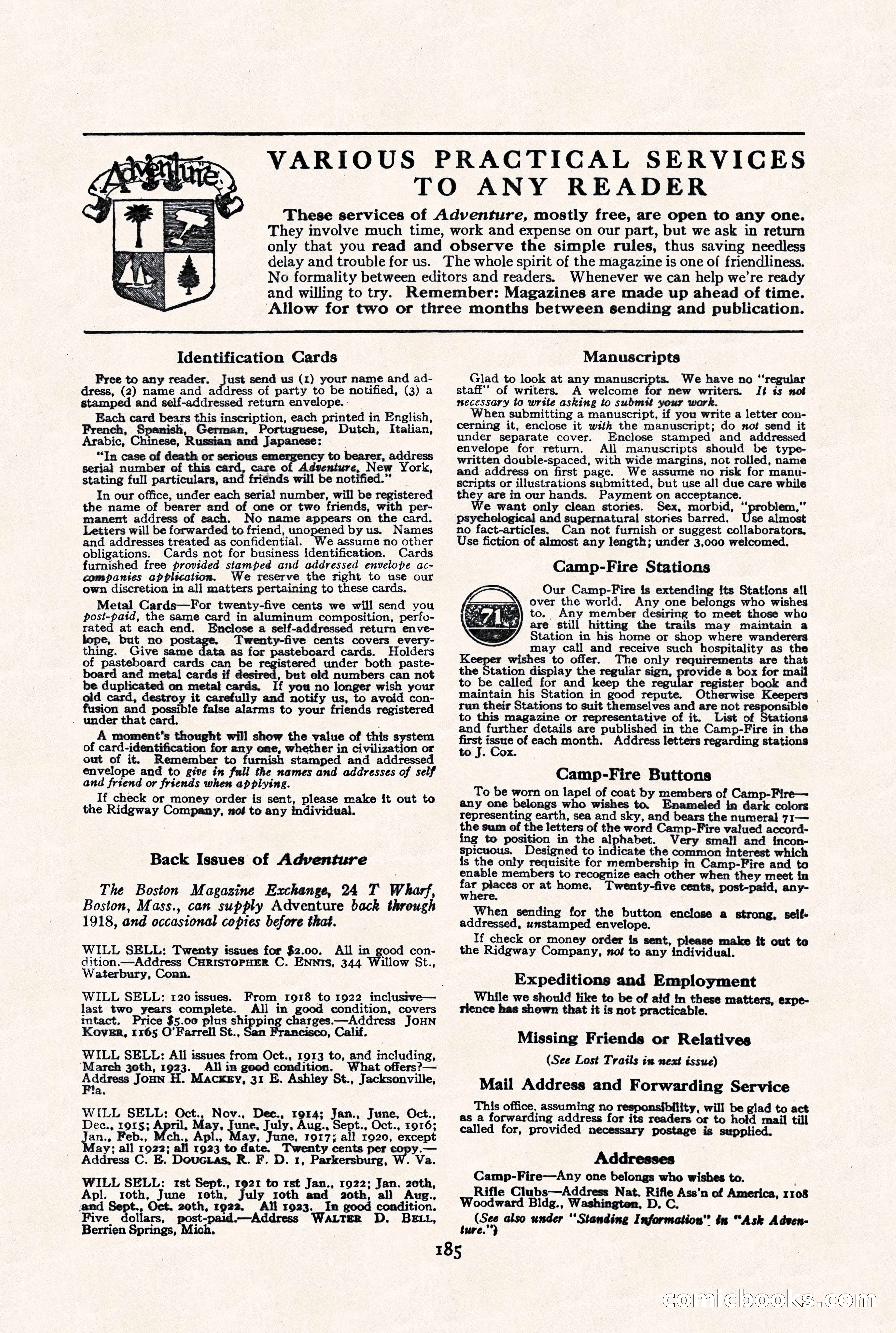 Adventure Magazine, September 30, 1923 — page 191 of 200