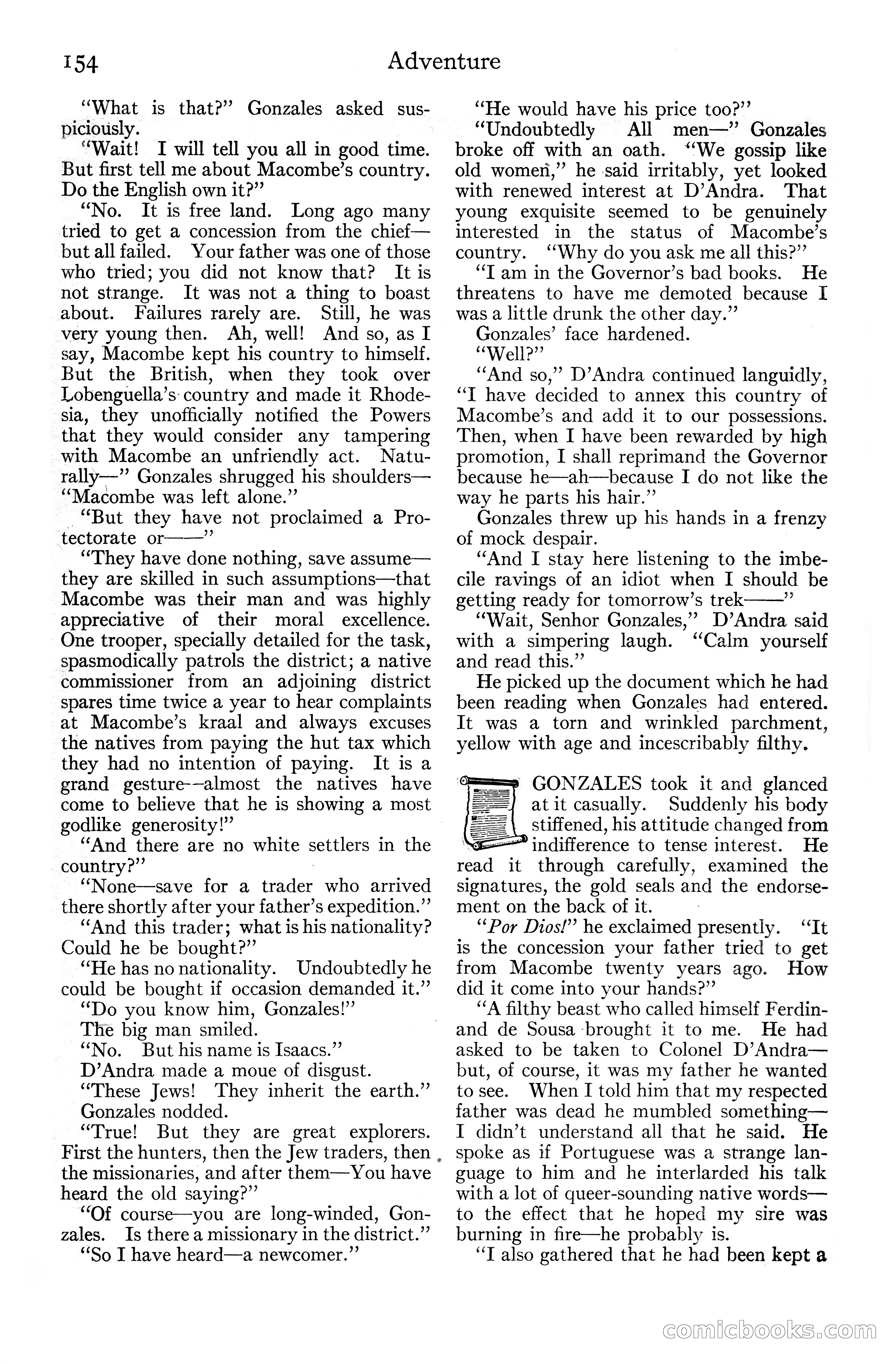 Adventure Magazine Cover, June 20, 1925 — page 172 of 212