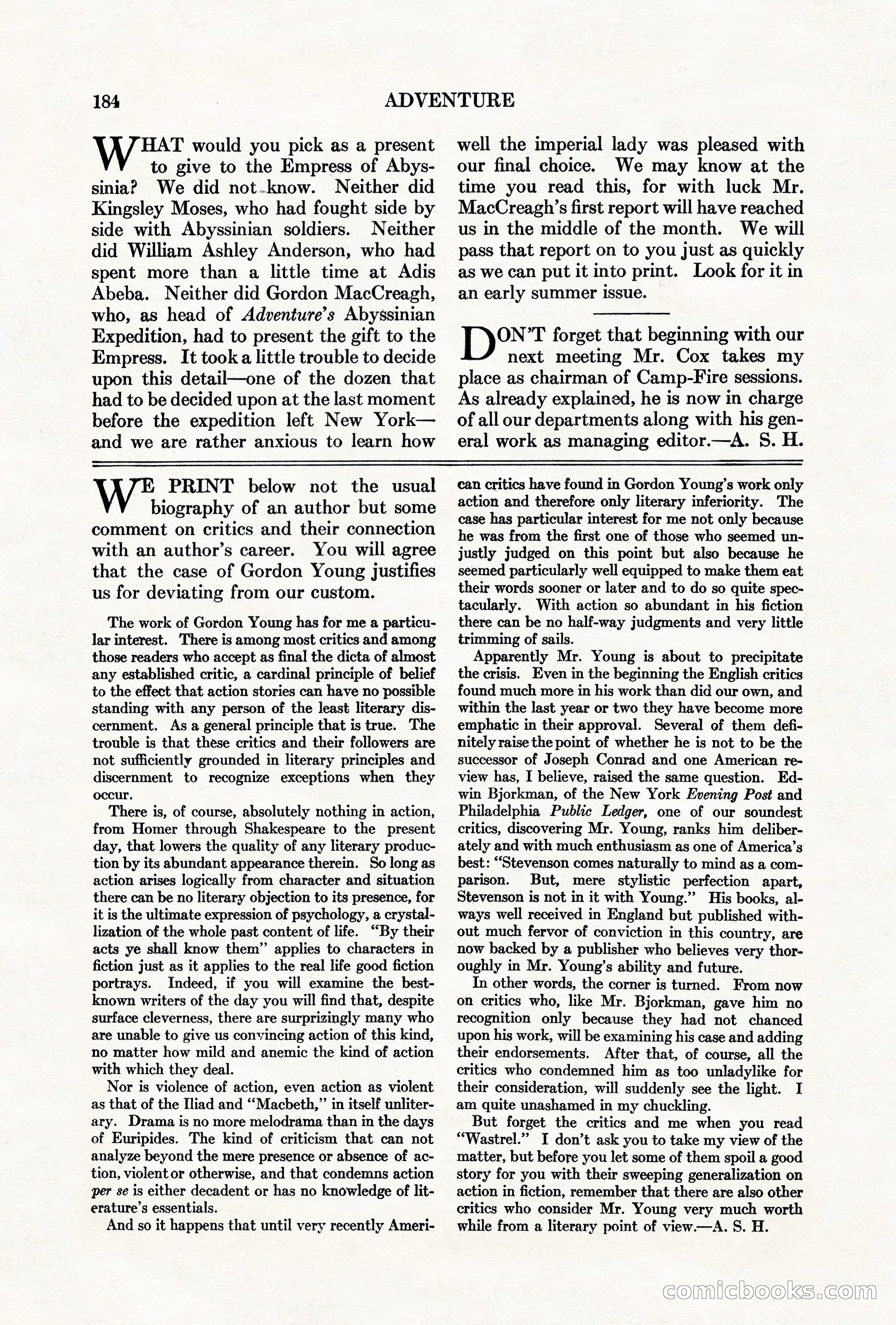 Adventure, May 1, 1927 — page 186 of 204