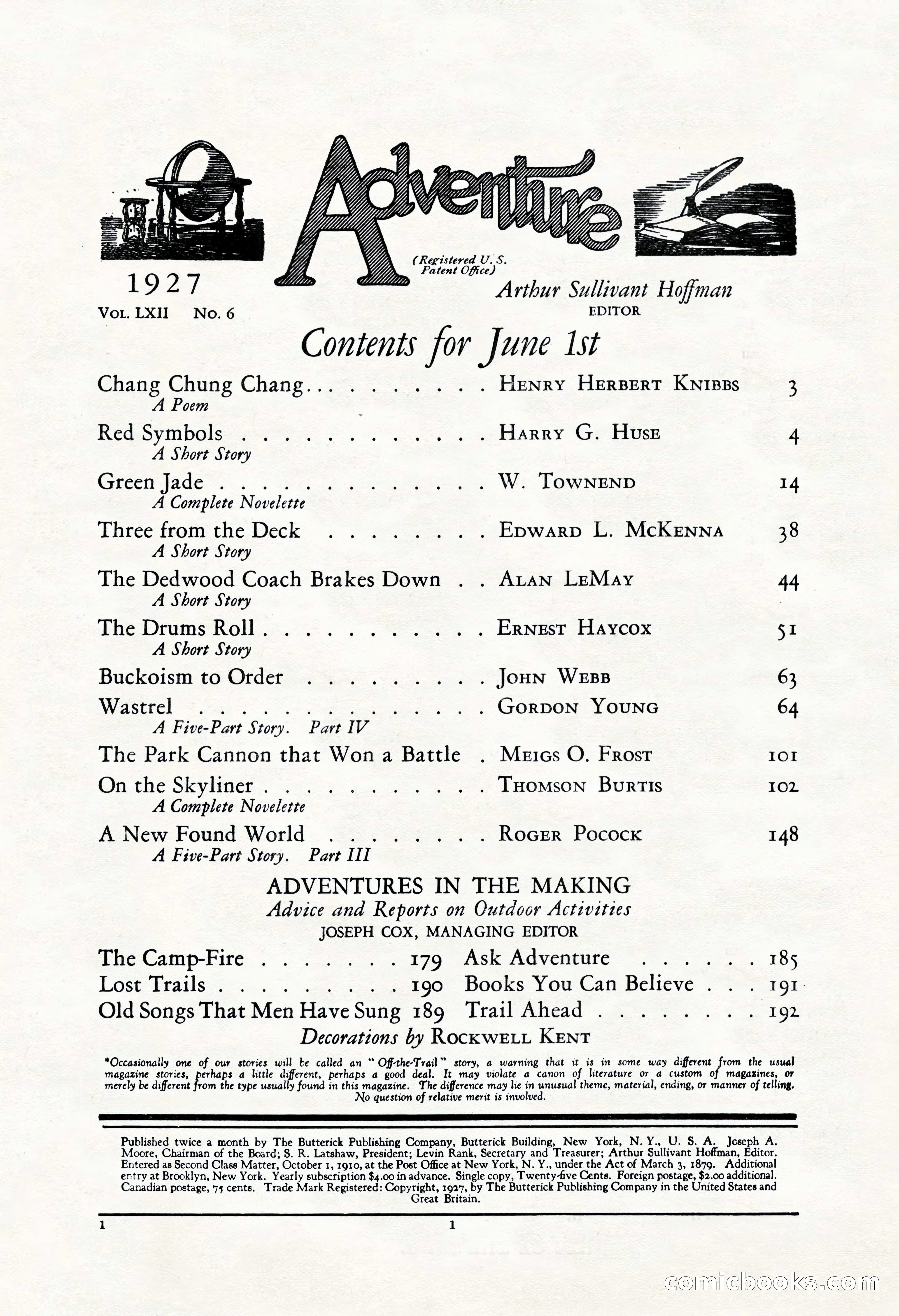 Adventure, Vol. 62, No. 6 — page 3 of 206