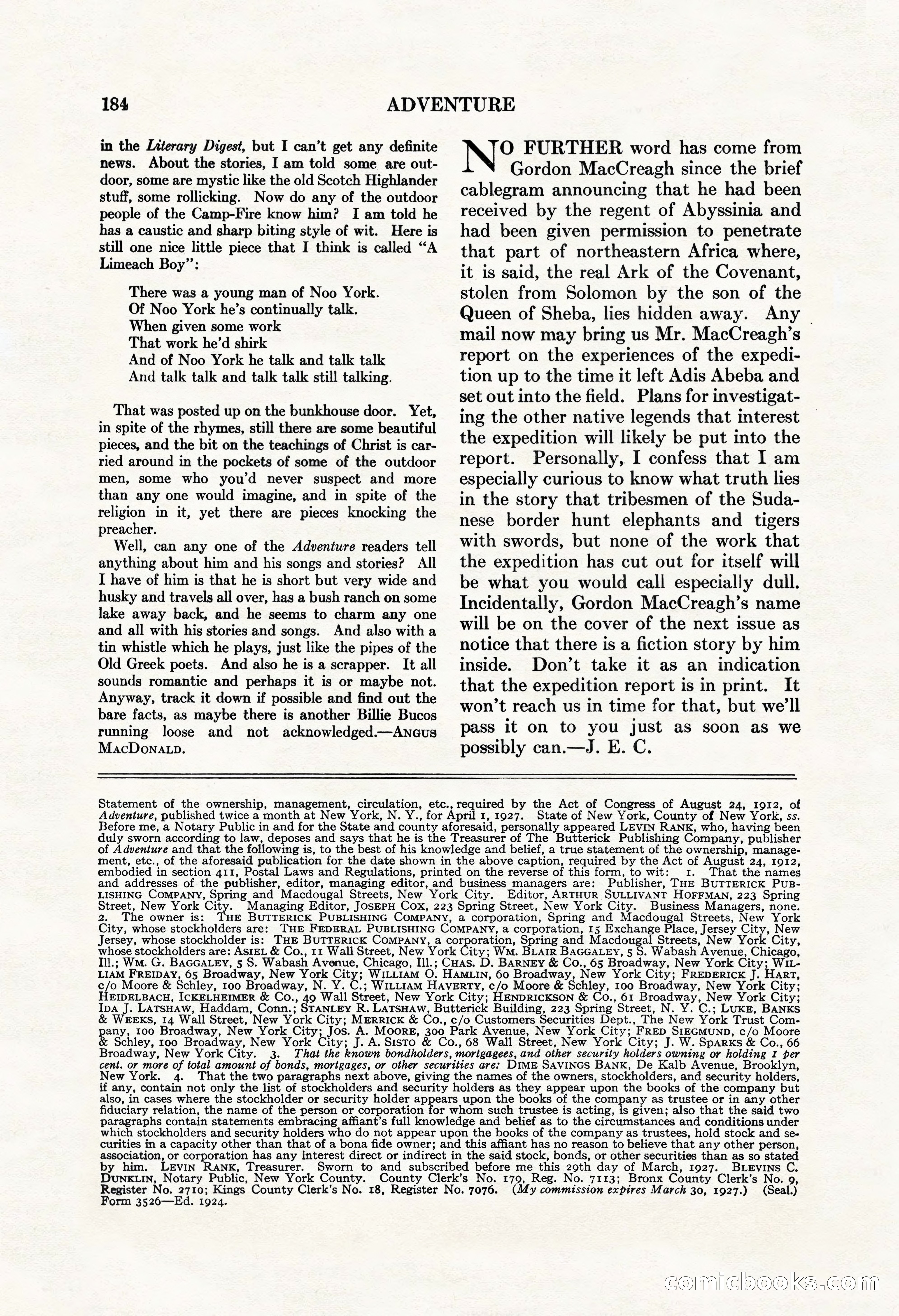 Adventure, Vol. 62, No. 6 — page 186 of 206
