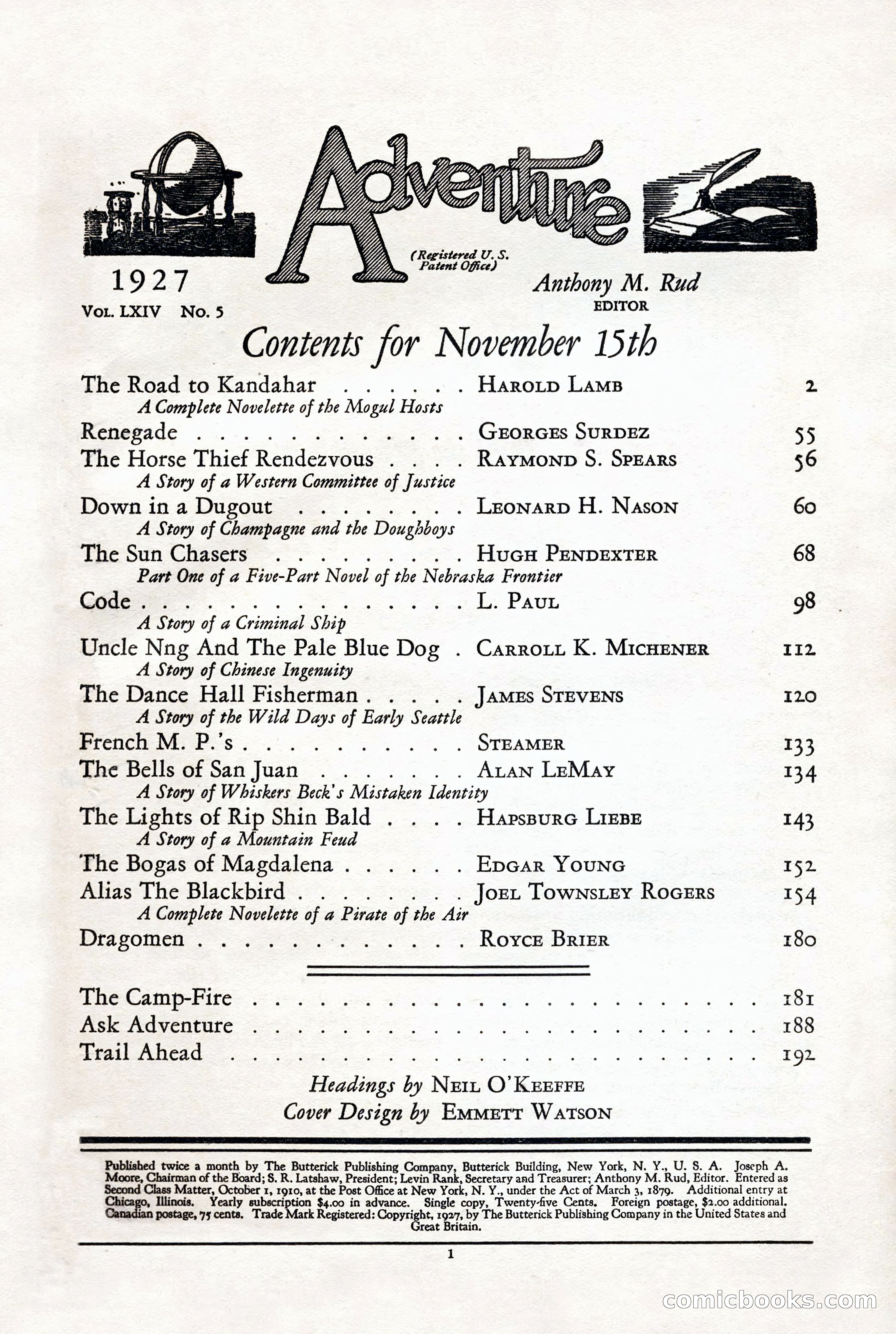Adventure, November 15, 1927 — page 3 of 196