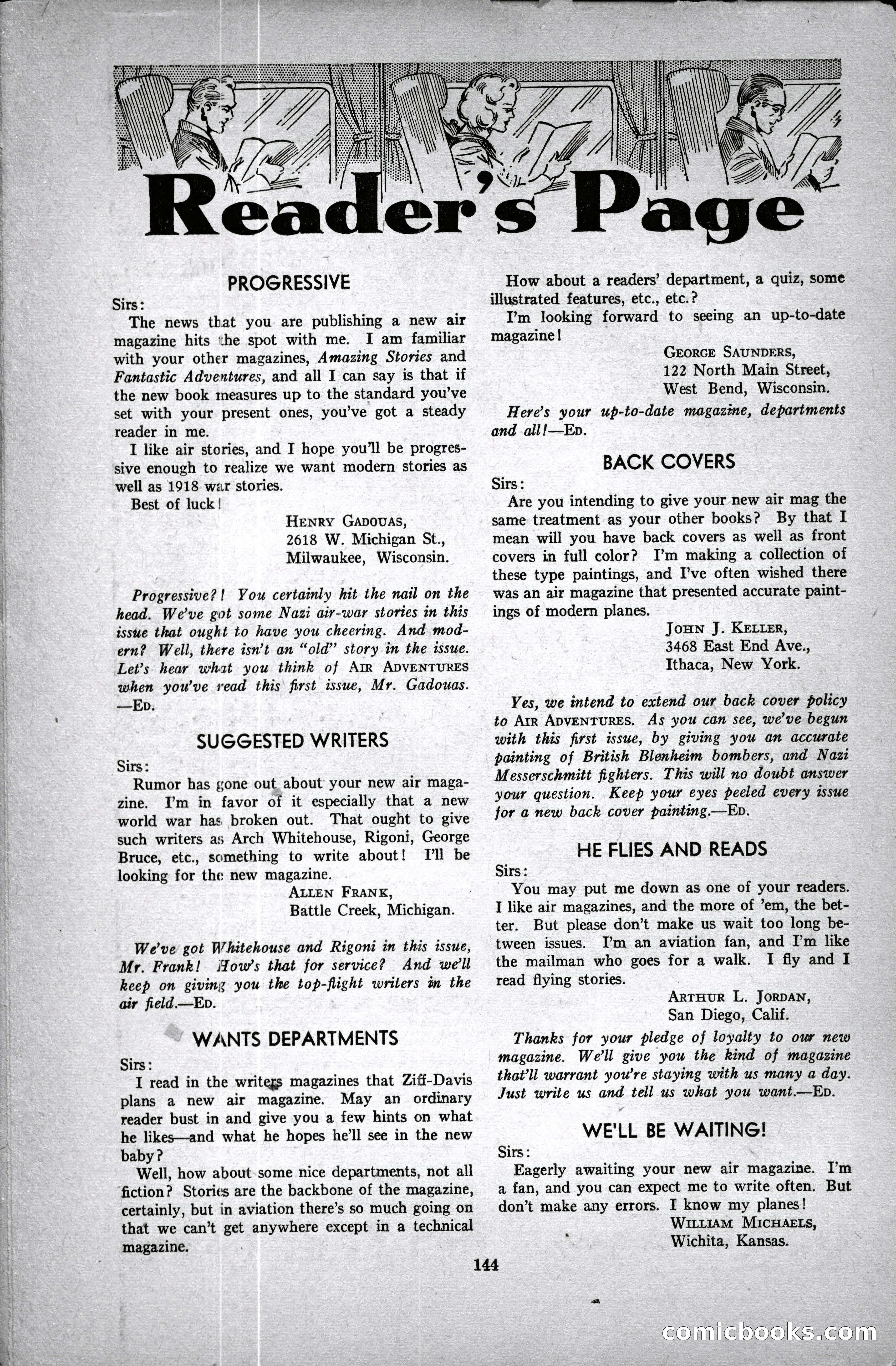 Air Adventures, December 1939 — page 144 of 148