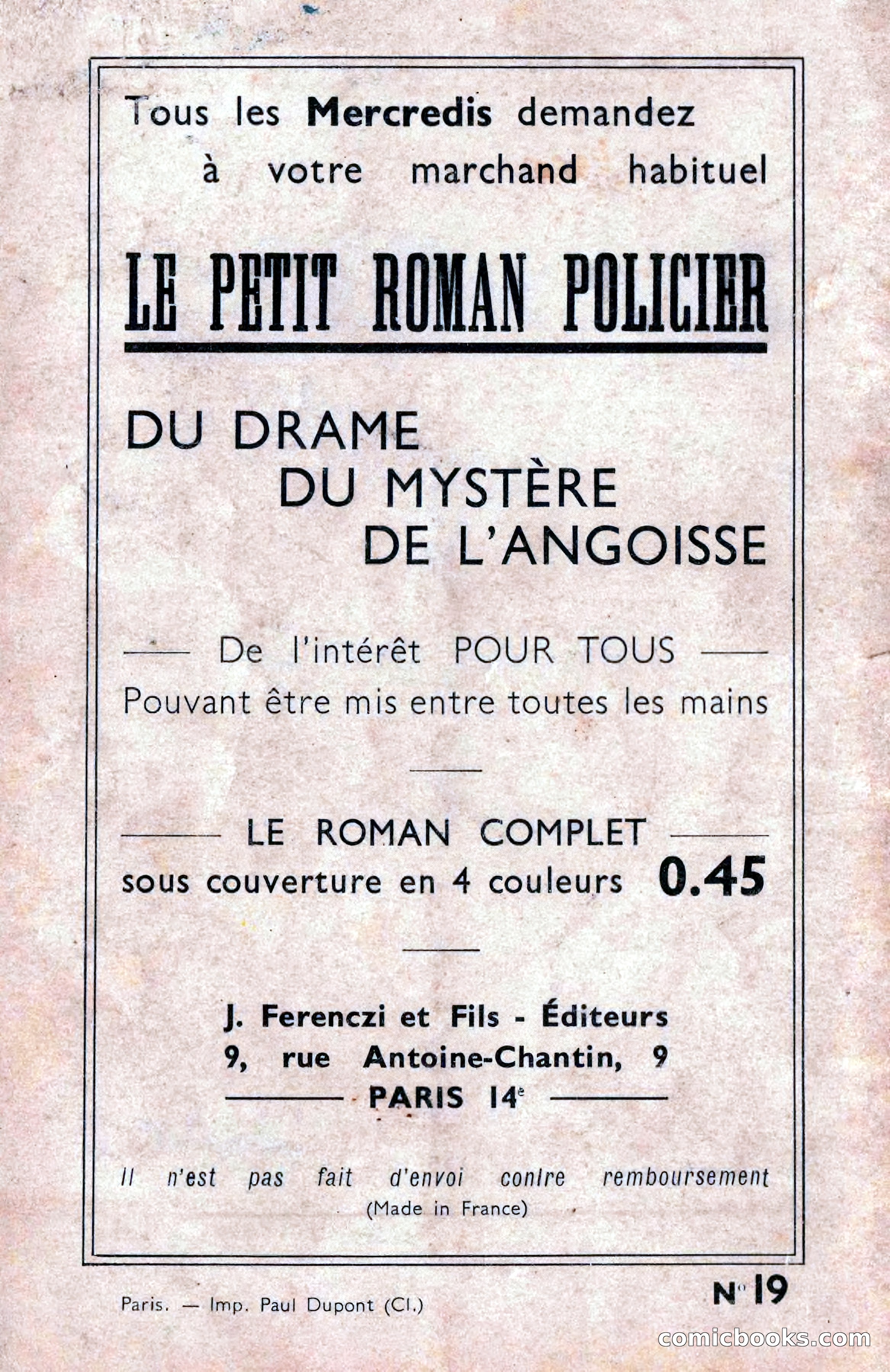 Le Petit Roman Policier Complet: À la Poursuite du Mort — page 36 of 36
