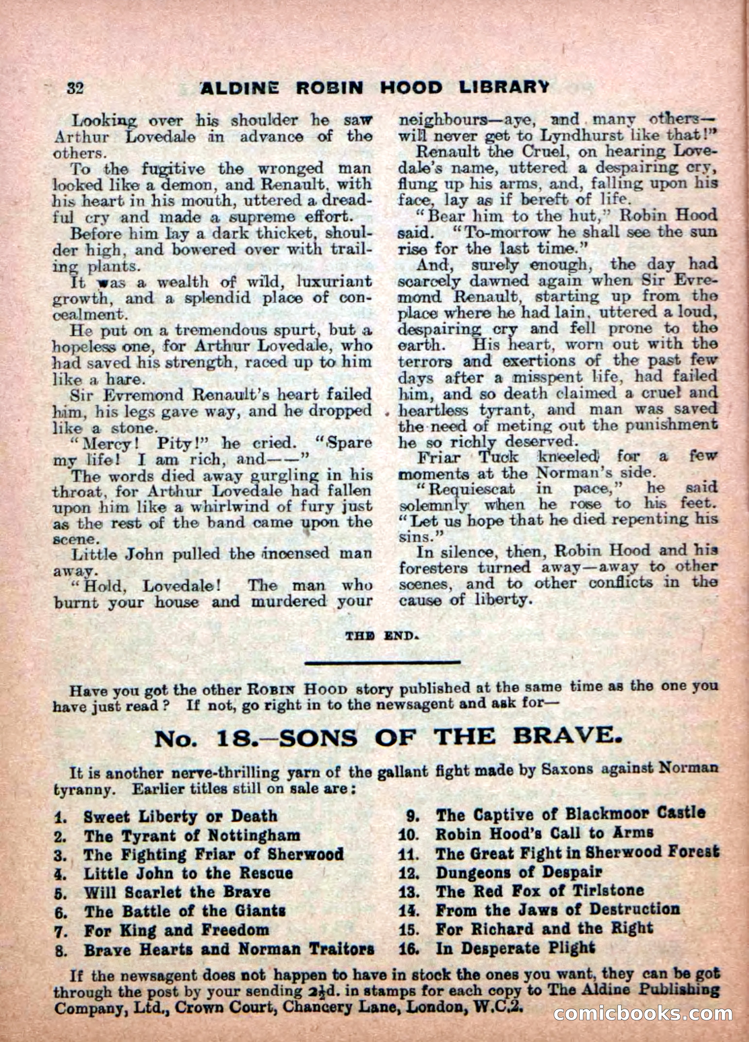 Robin Hood Library No. 17: The Demon of the Forest — page 34 of 36