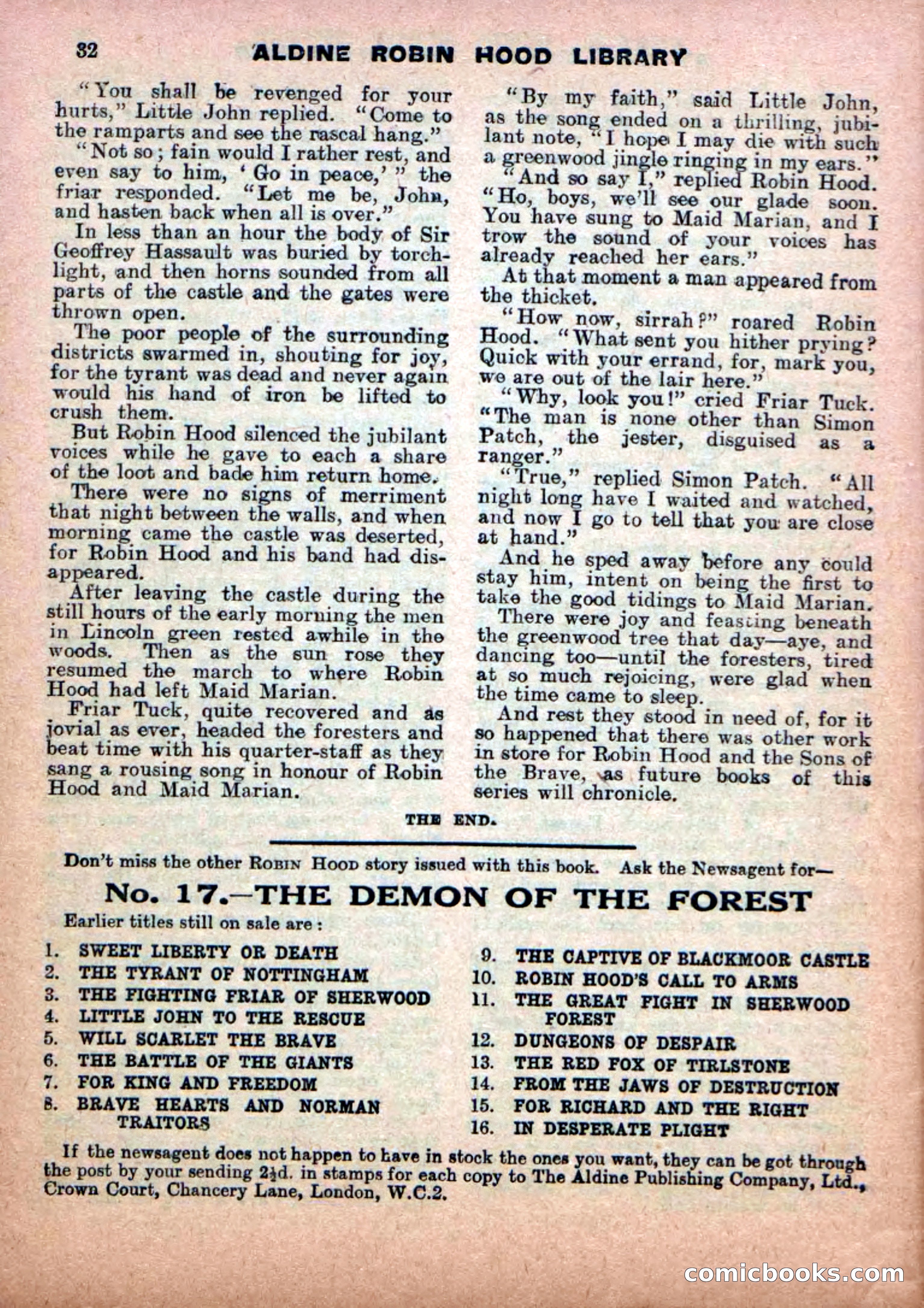 Robin Hood Library No. 18: Sons of the Brave — page 34 of 36