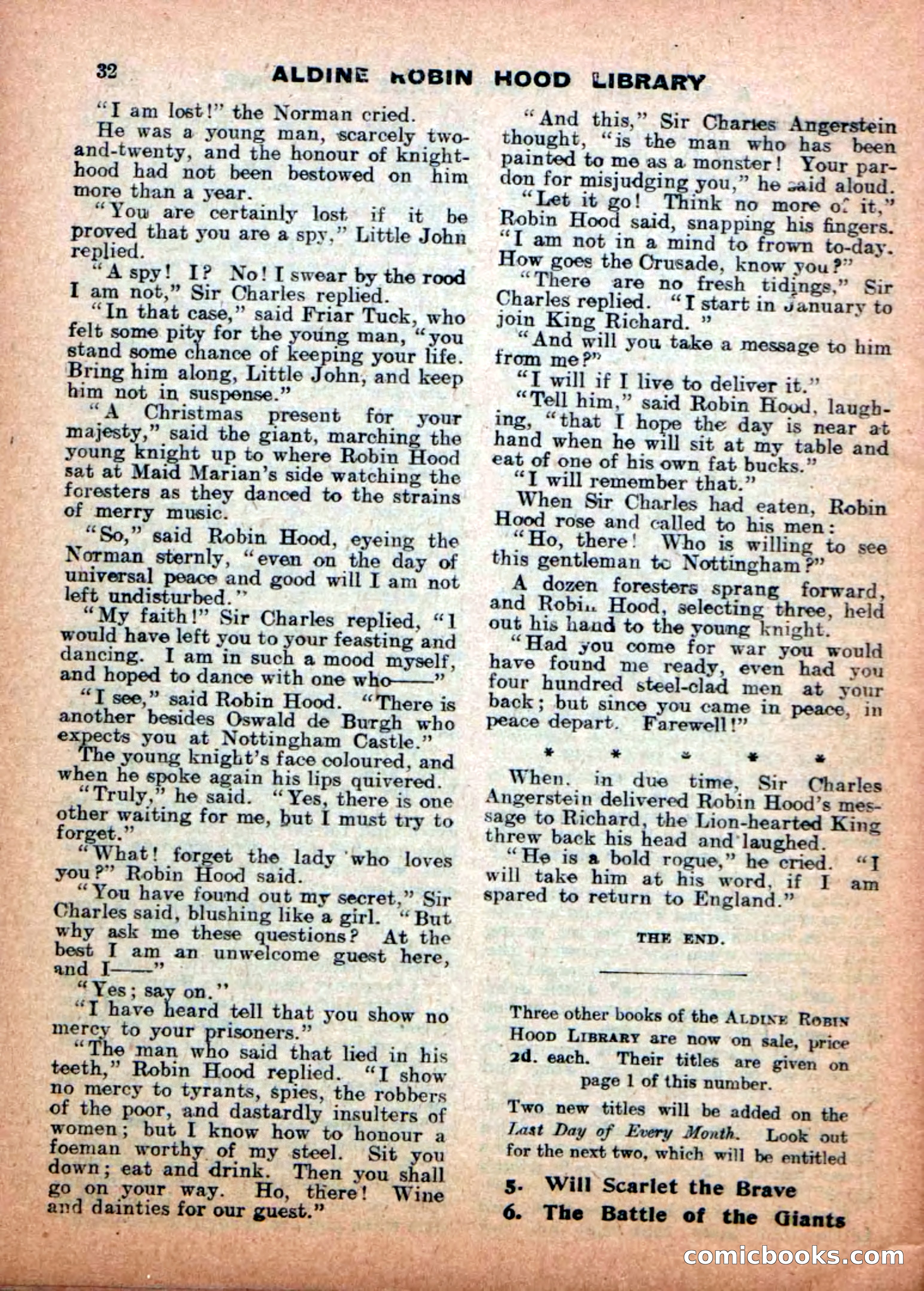 Aldine Robin Hood Library No. 4: Little John to the Rescue — page 32 of 34