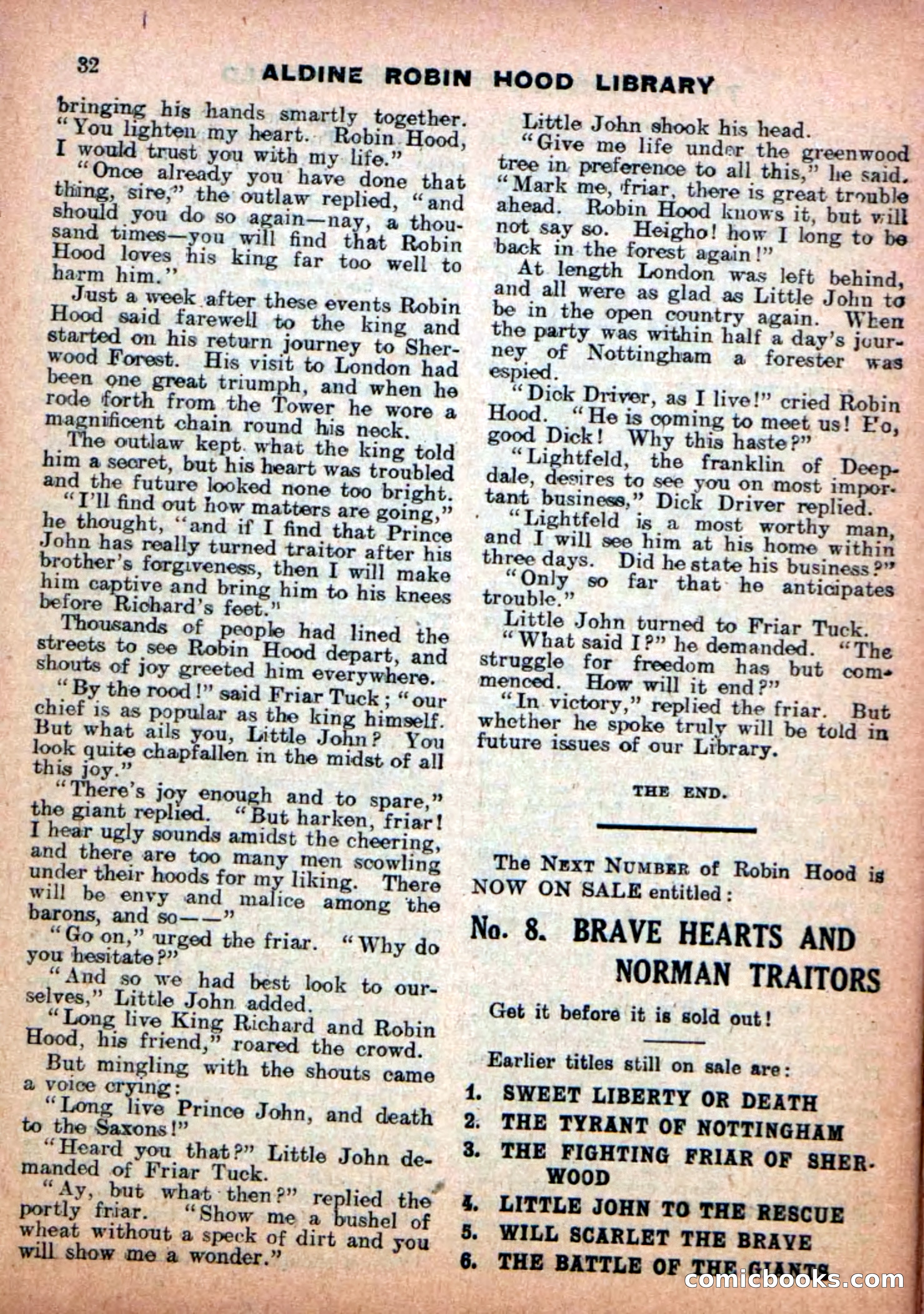 Aldine Robin Hood Library No. 7 — page 34 of 36