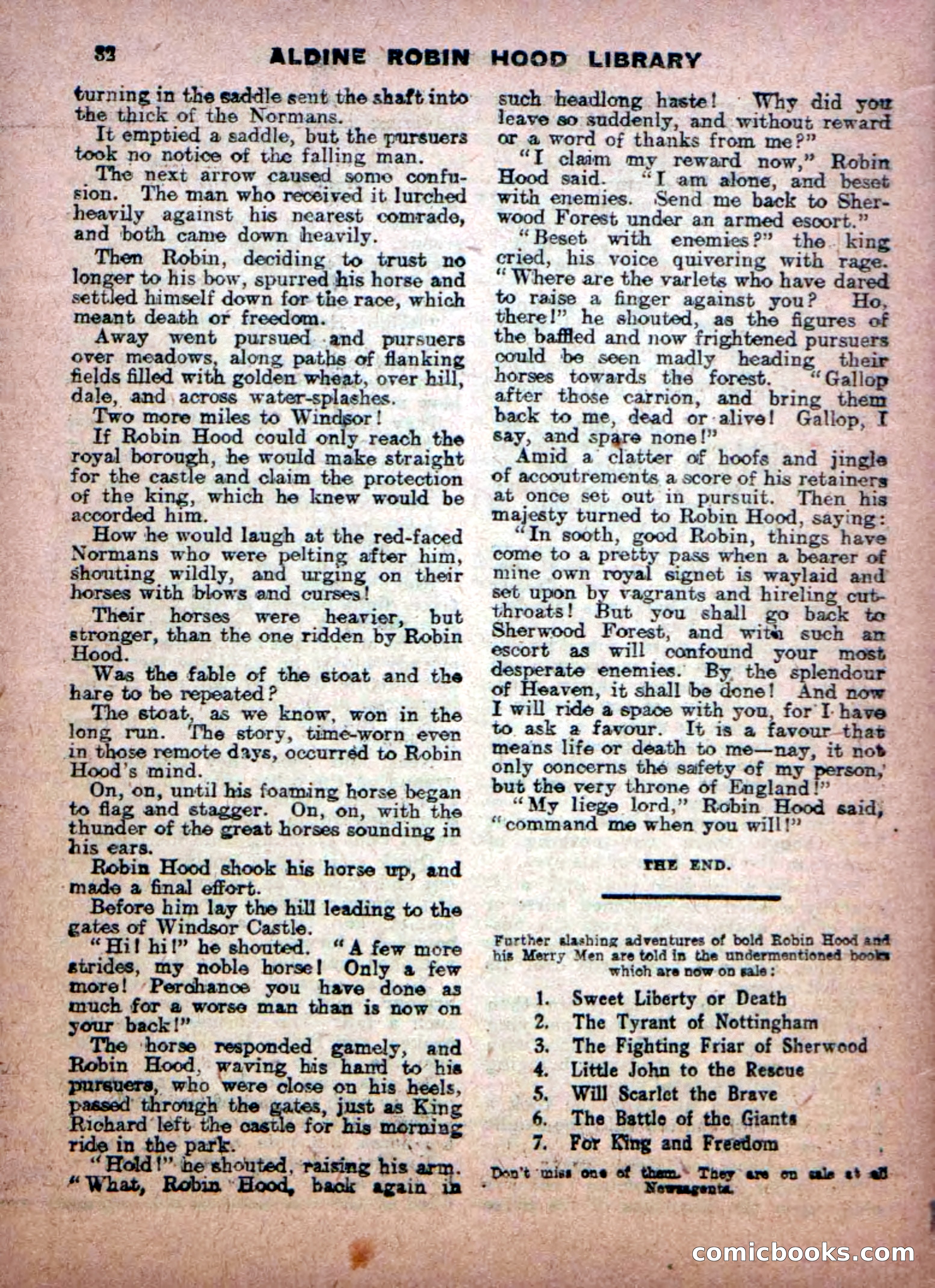 Aldine Robin Hood Library No. 8: Brave Hearts and Norman Traitors — page 34 of 36