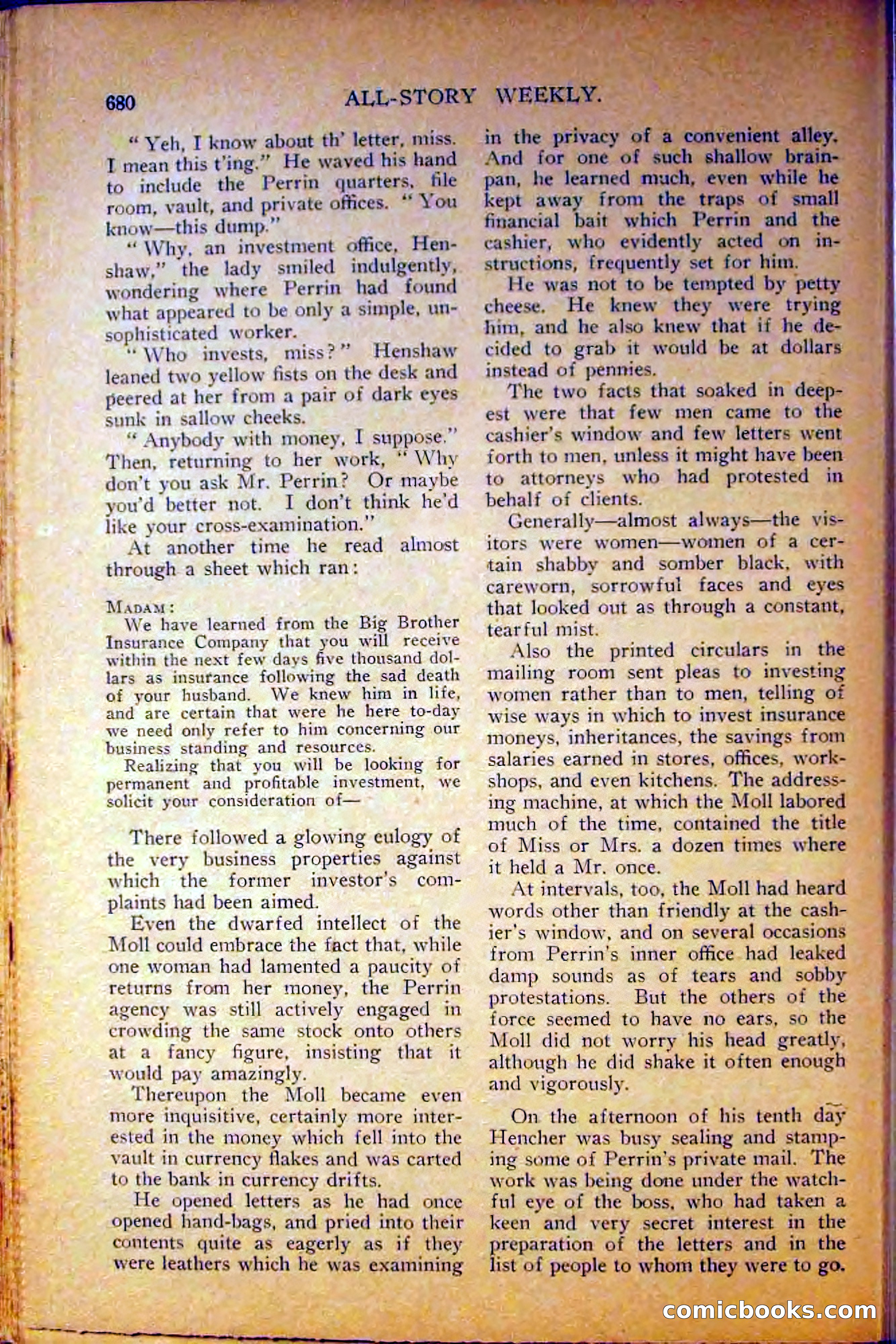 All-Story Weekly, June 5, 1915 — page 118 of 208