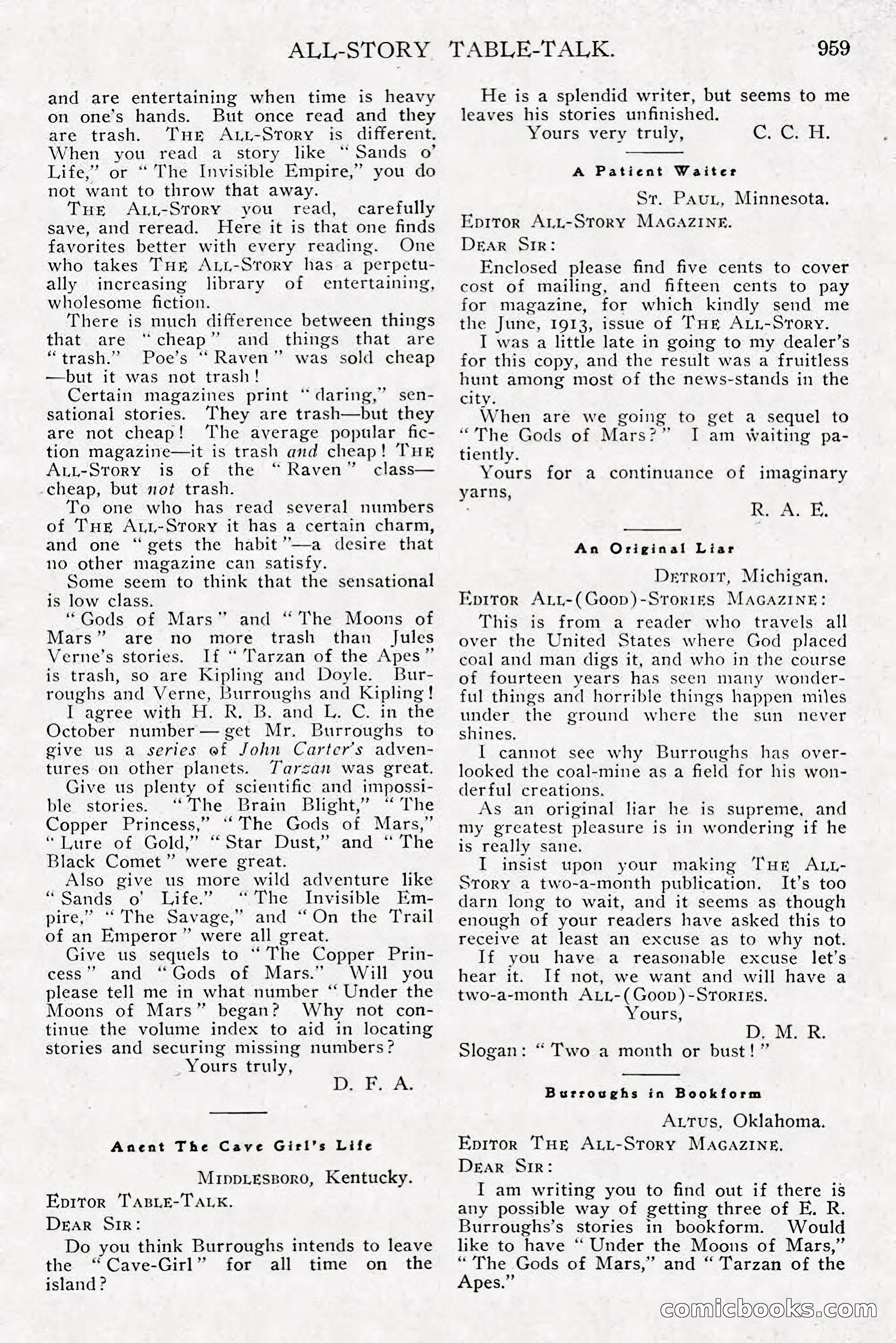 All Story Magazine, December 1913 — page 249 of 266