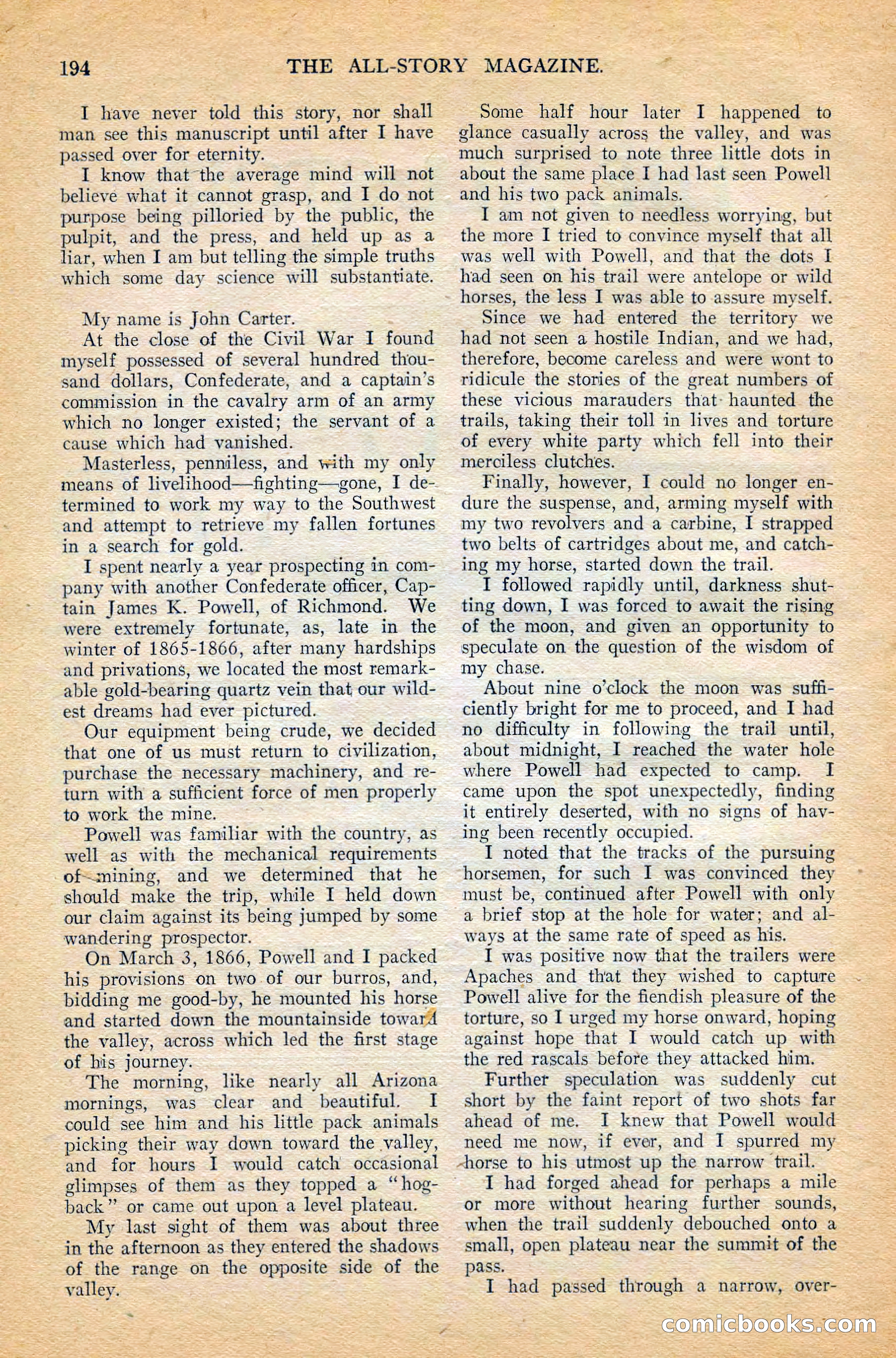 The All-Story Magazine, February 1912 — page 16 of 226