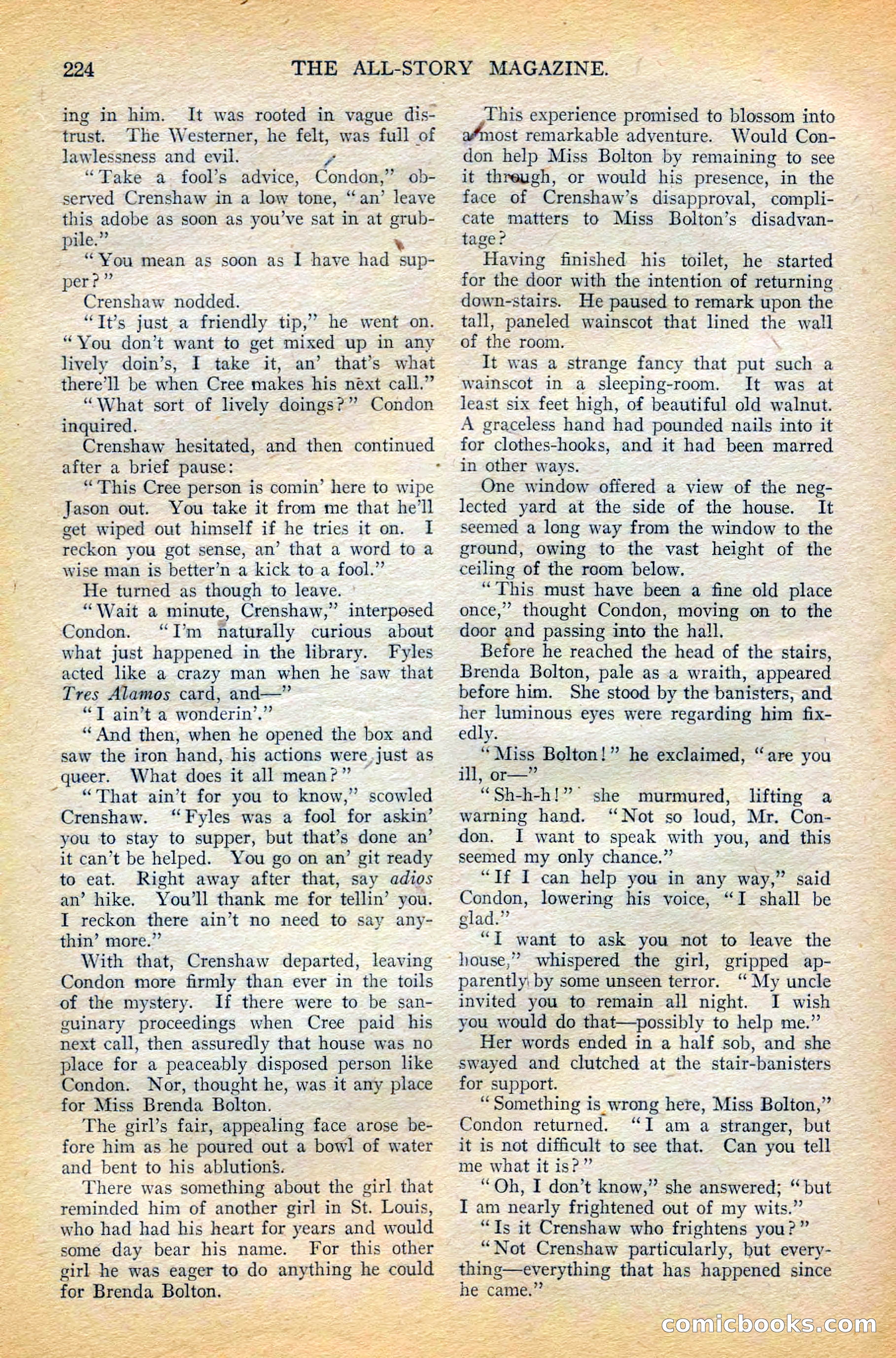 The All-Story Magazine, February 1912 — page 46 of 226