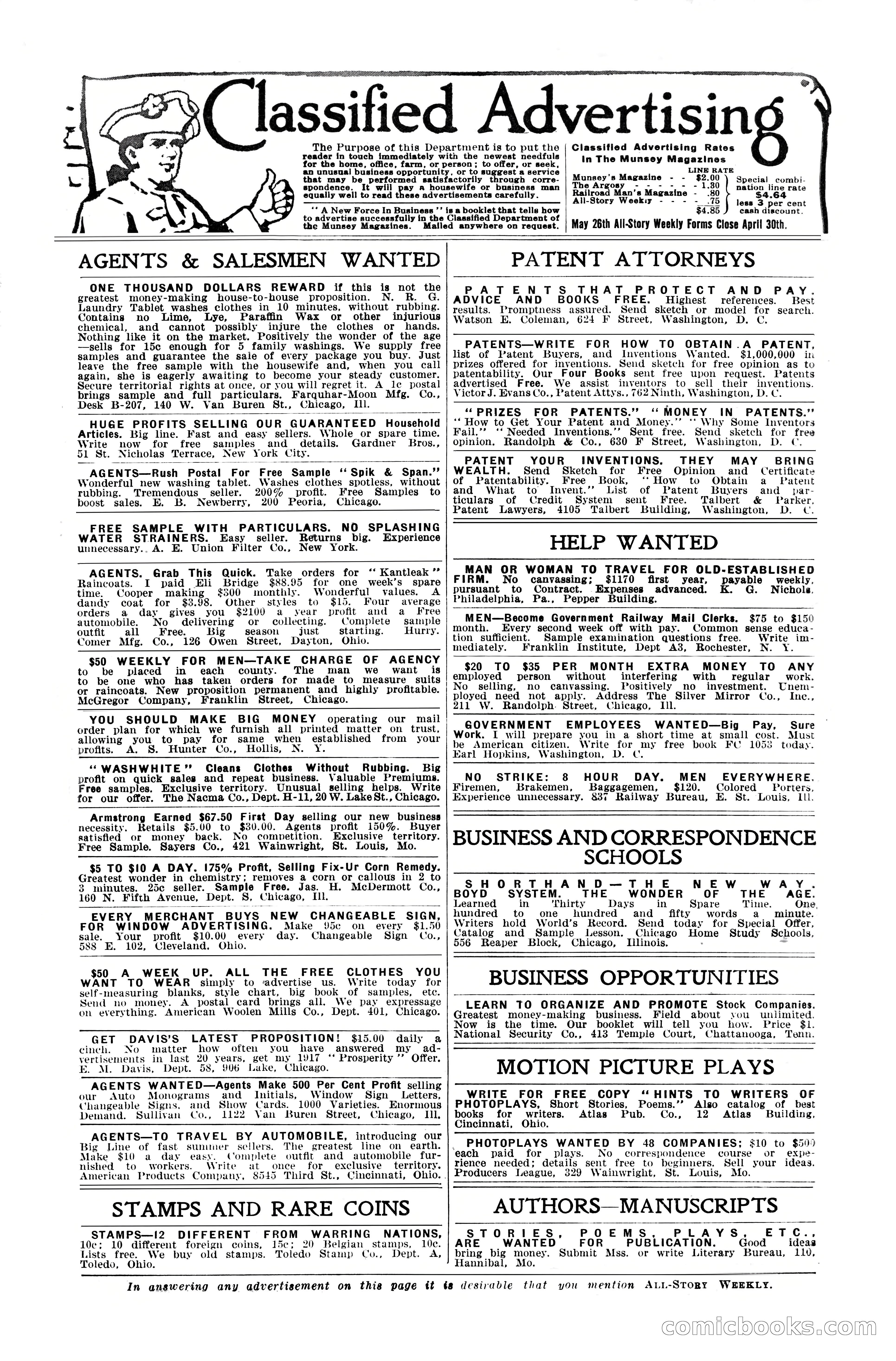 All-Story Weekly, April 28, 1917 — page 4 of 184