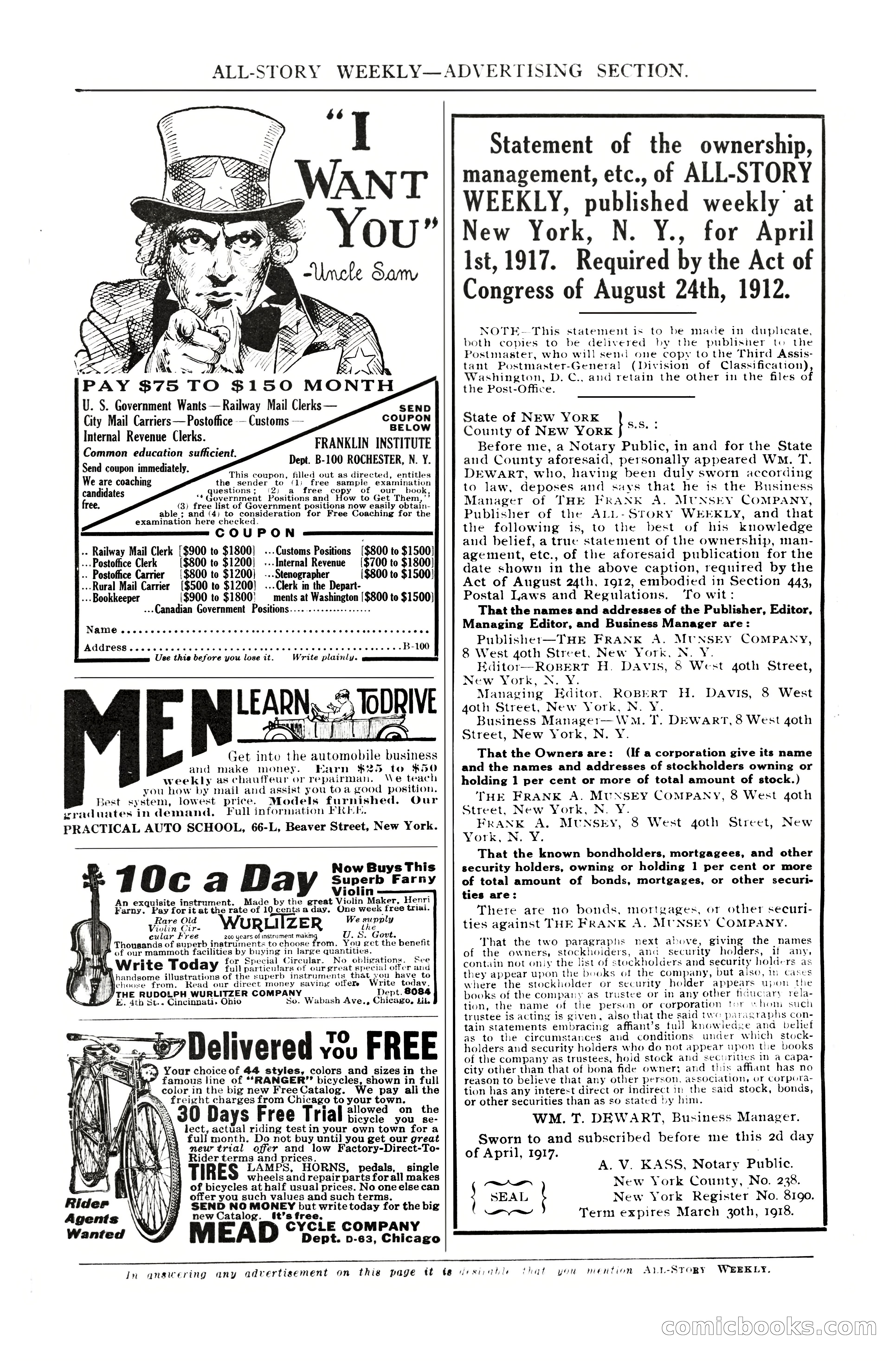 All-Story Weekly, April 28, 1917 — page 6 of 184