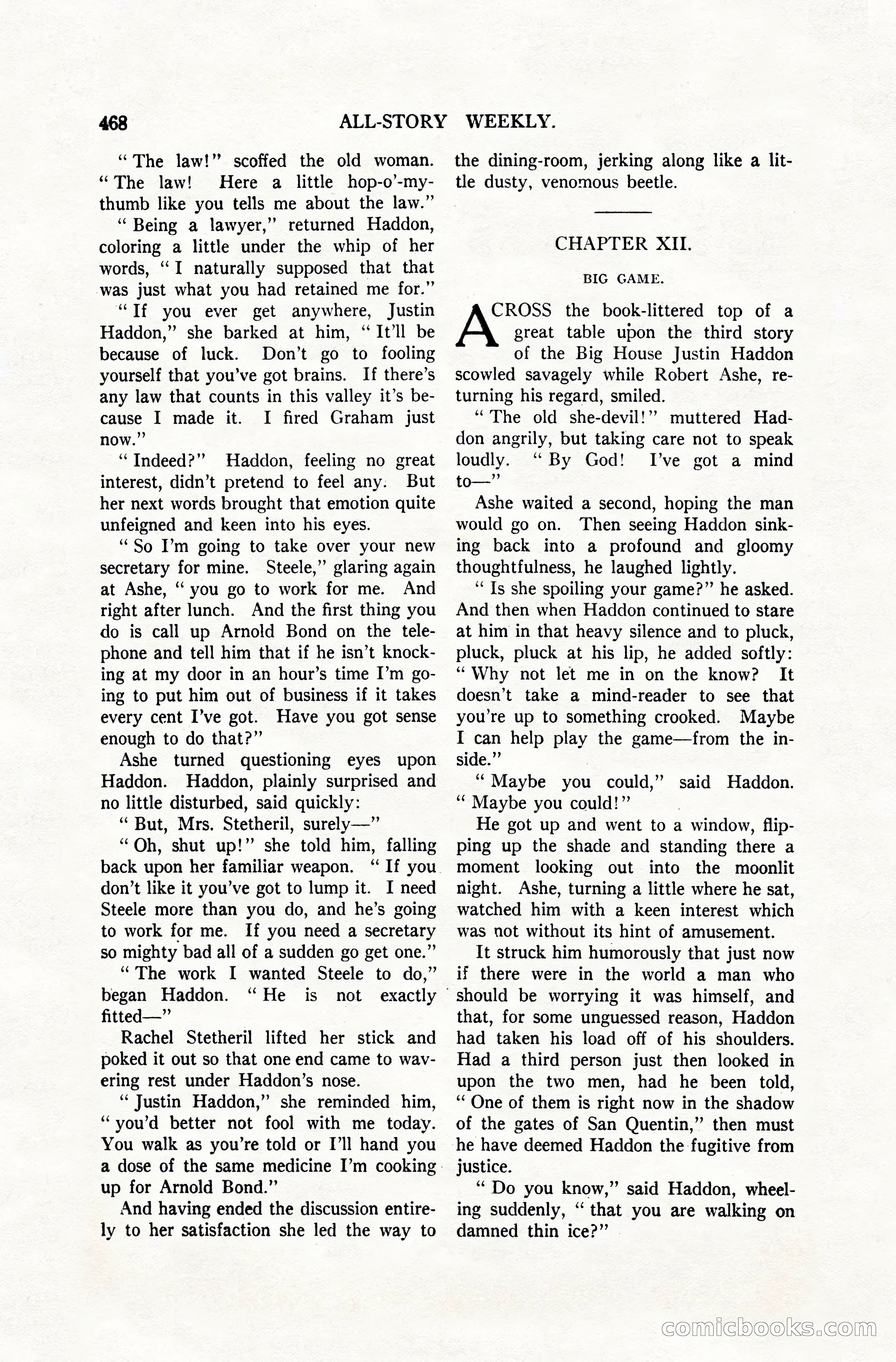 All-Story Weekly, April 28, 1917 — page 122 of 184
