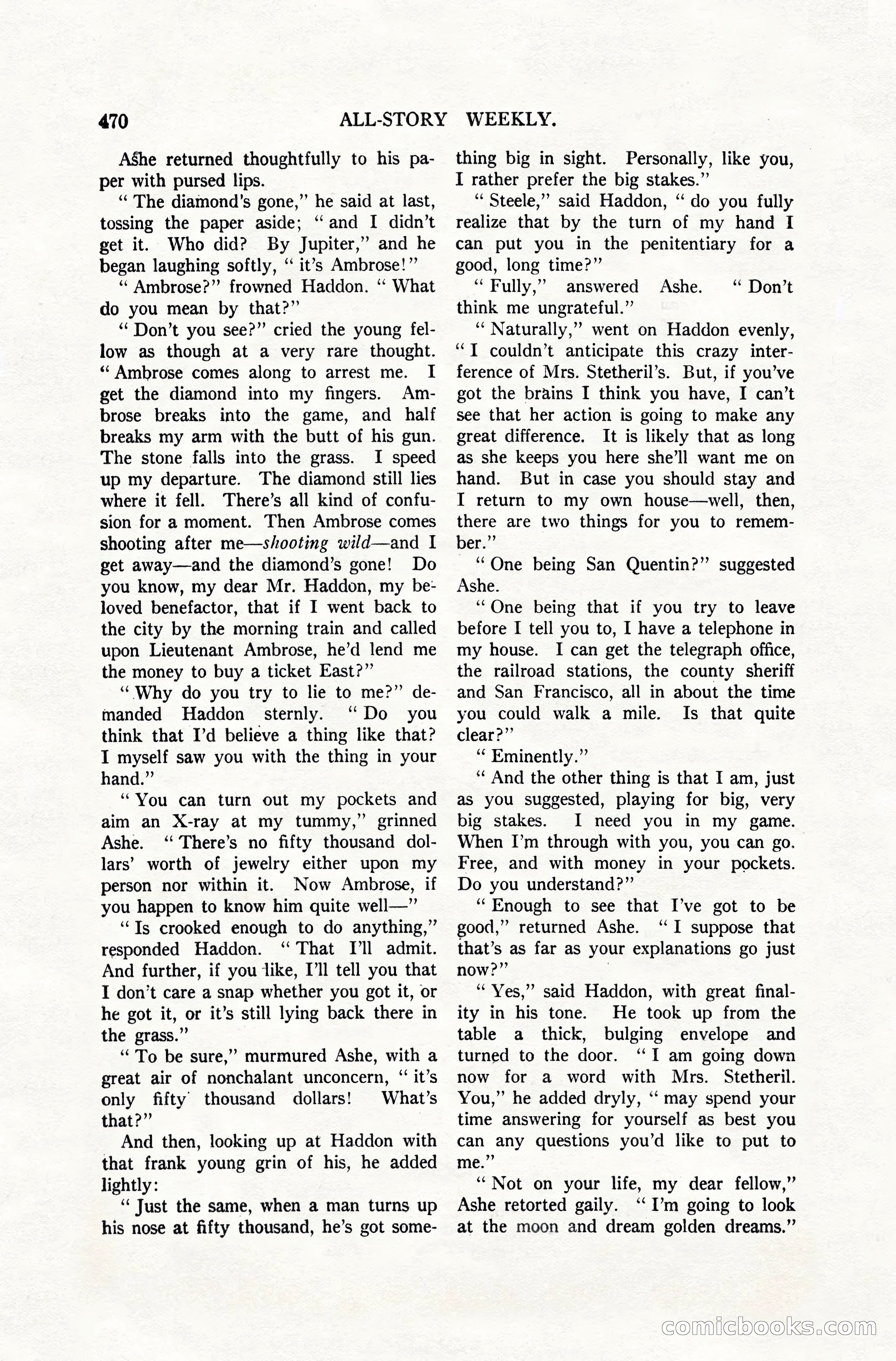 All-Story Weekly, April 28, 1917 — page 124 of 184