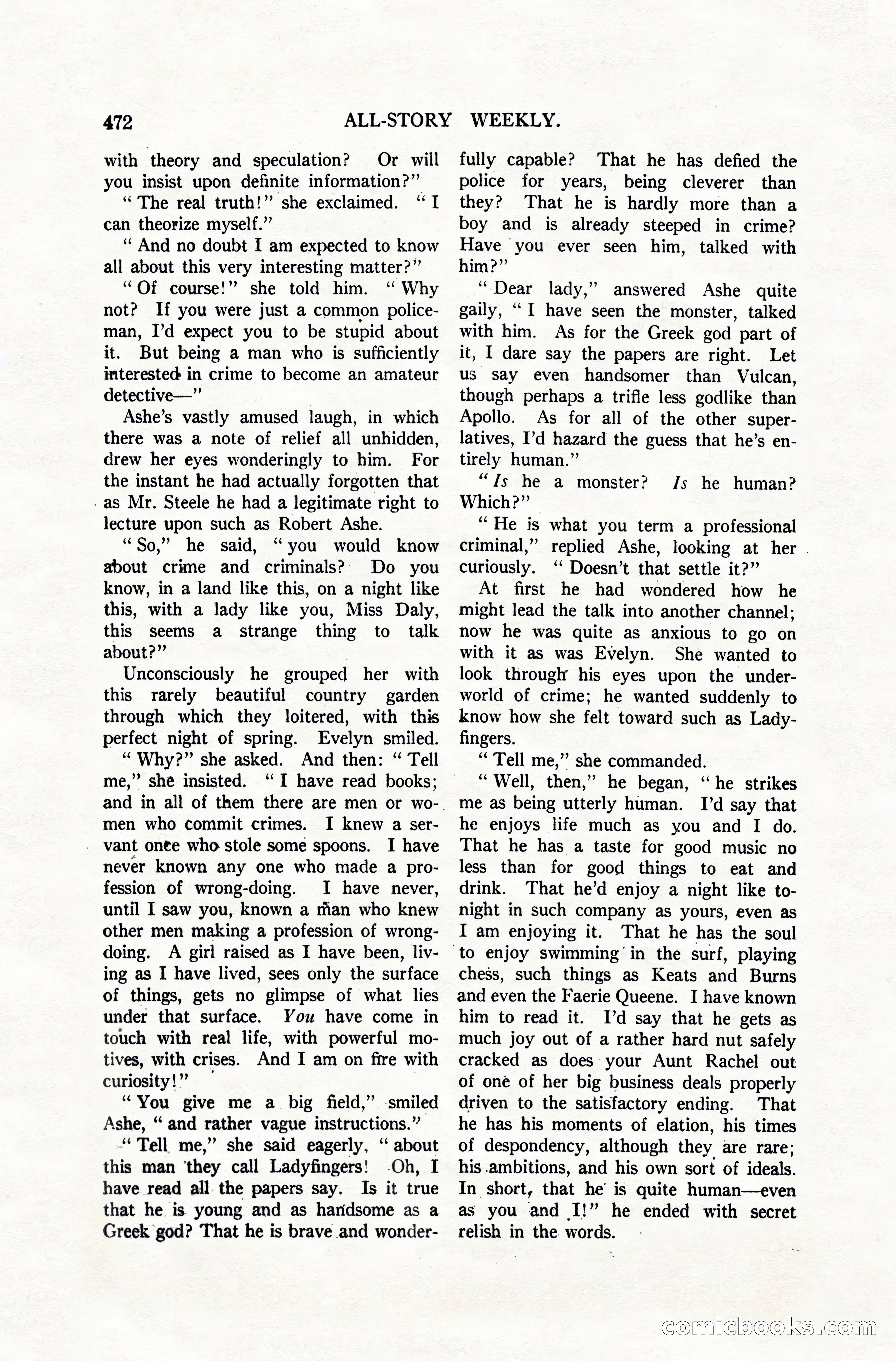 All-Story Weekly, April 28, 1917 — page 126 of 184