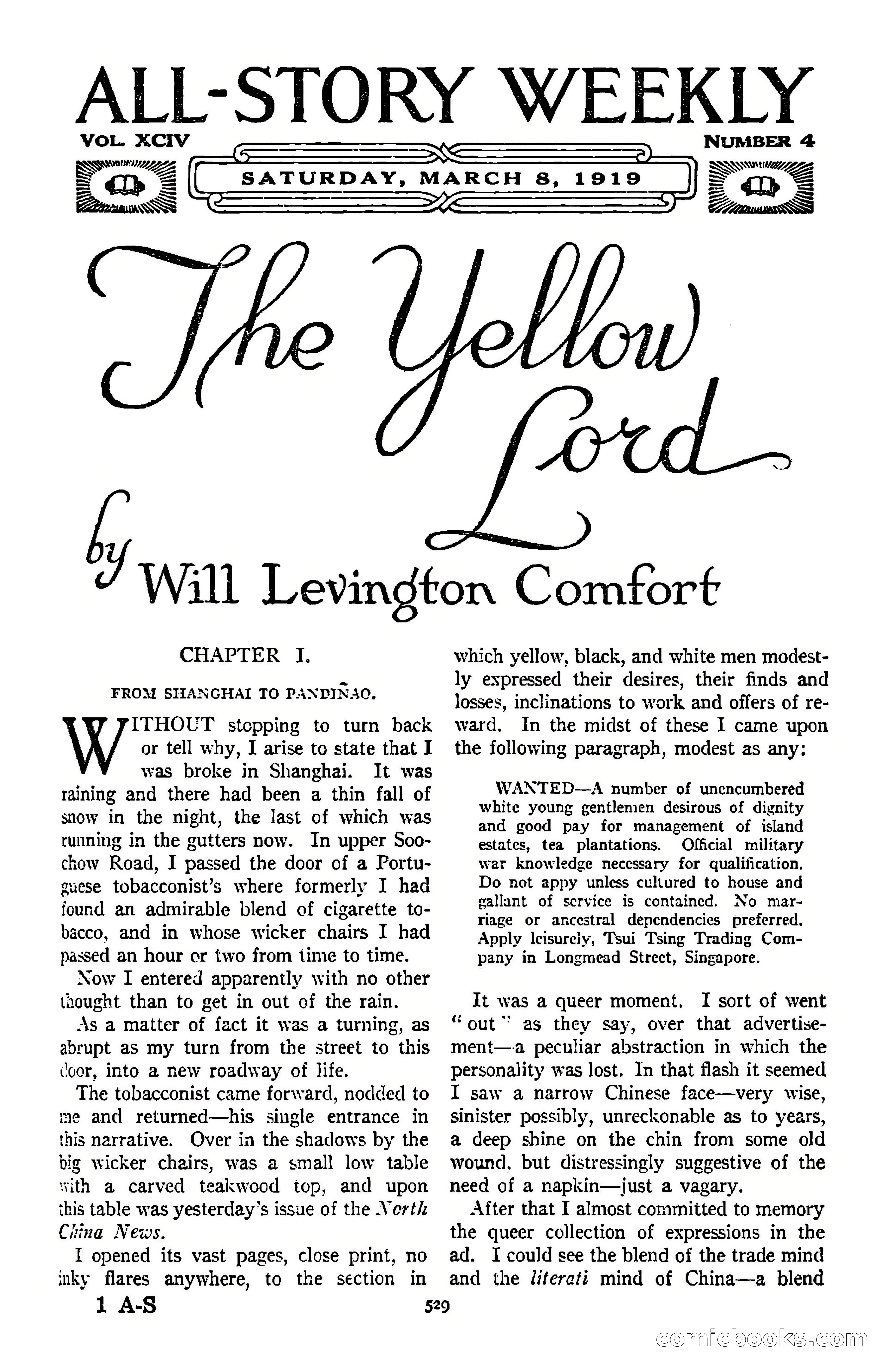 All-Story Weekly, March 8, 1919 — page 3 of 178
