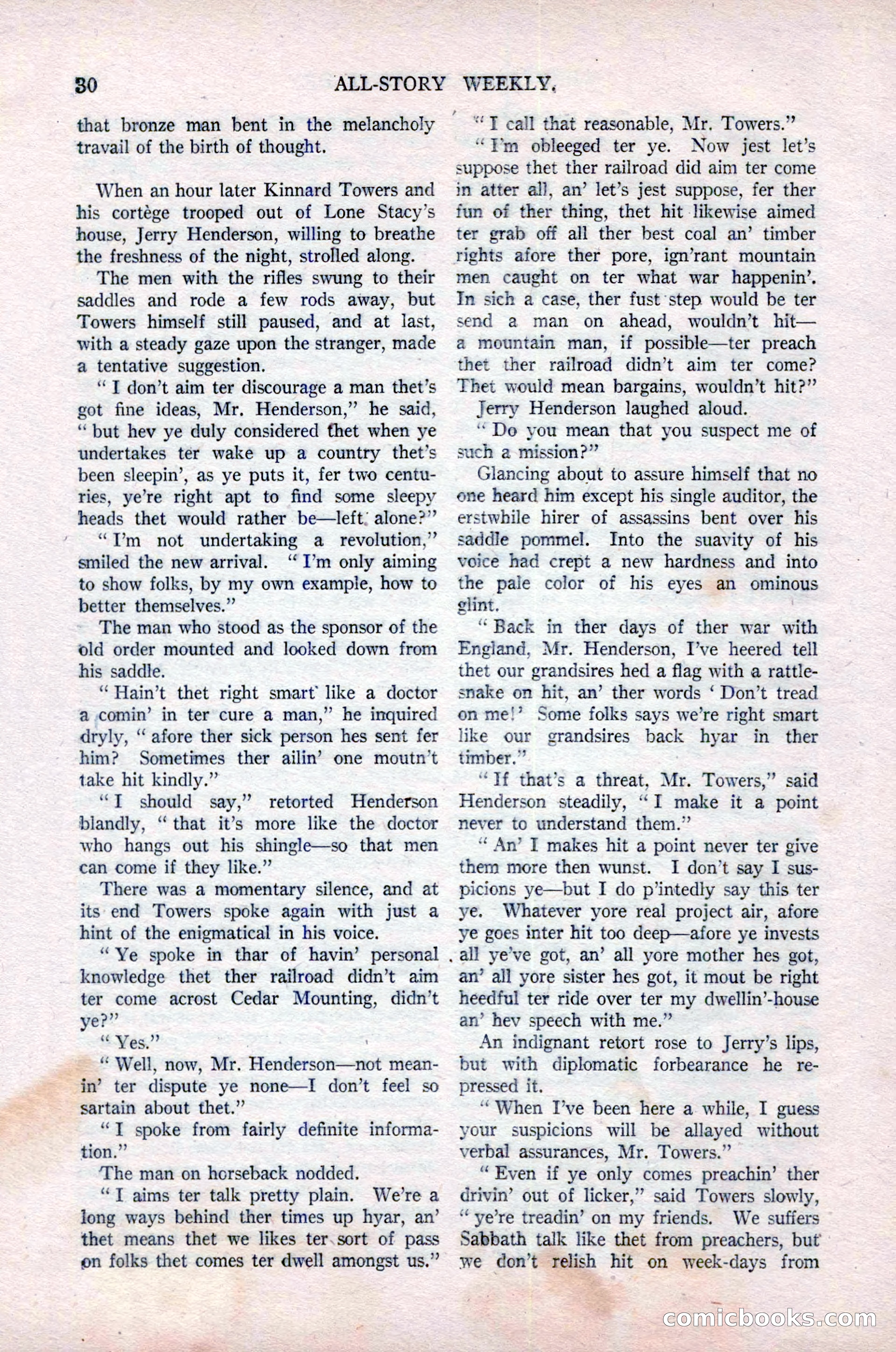 All-Story Weekly, Vol. 76, No. 1 — page 36 of 184