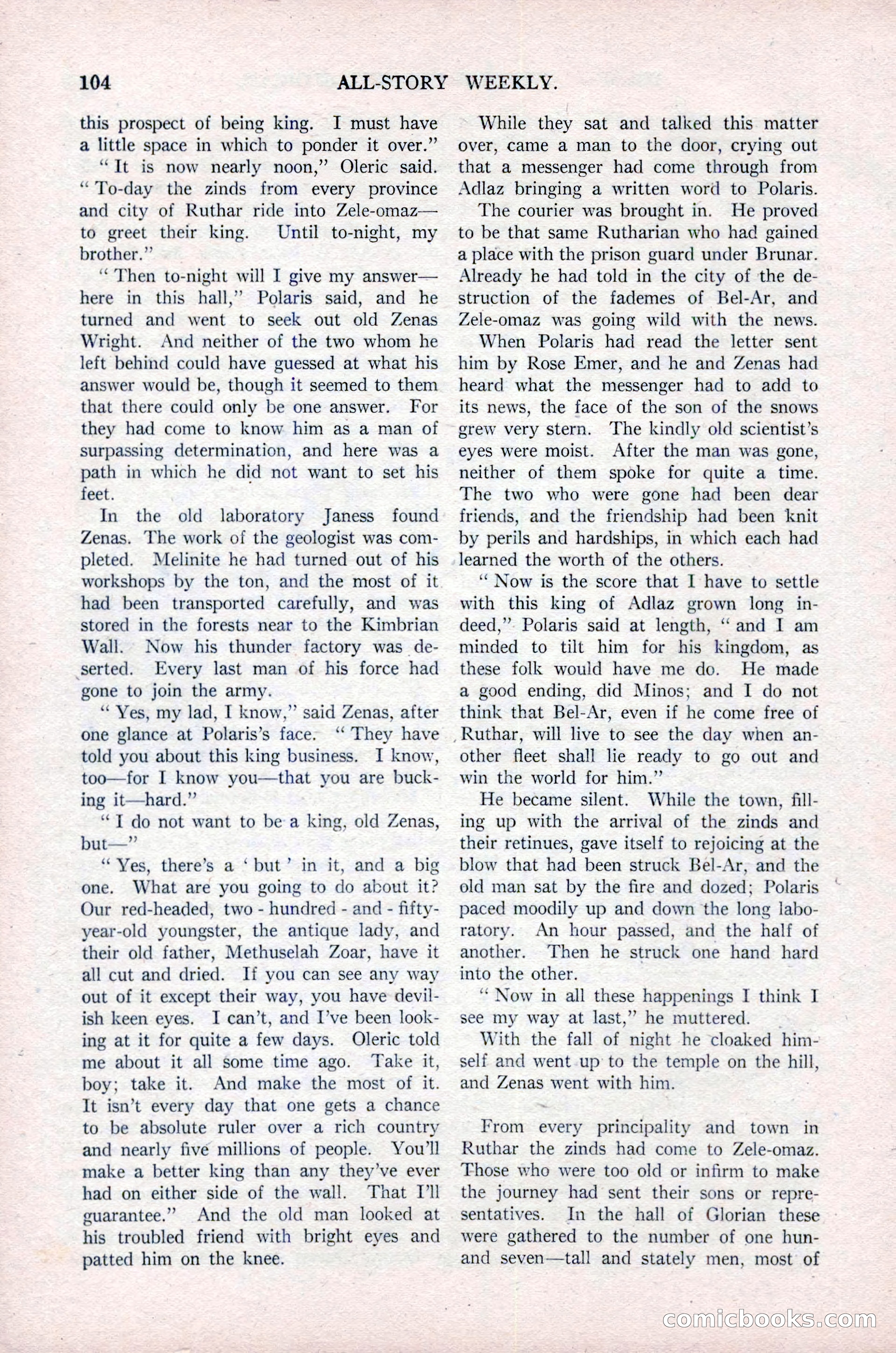 All-Story Weekly, Vol. 76, No. 1 — page 110 of 184