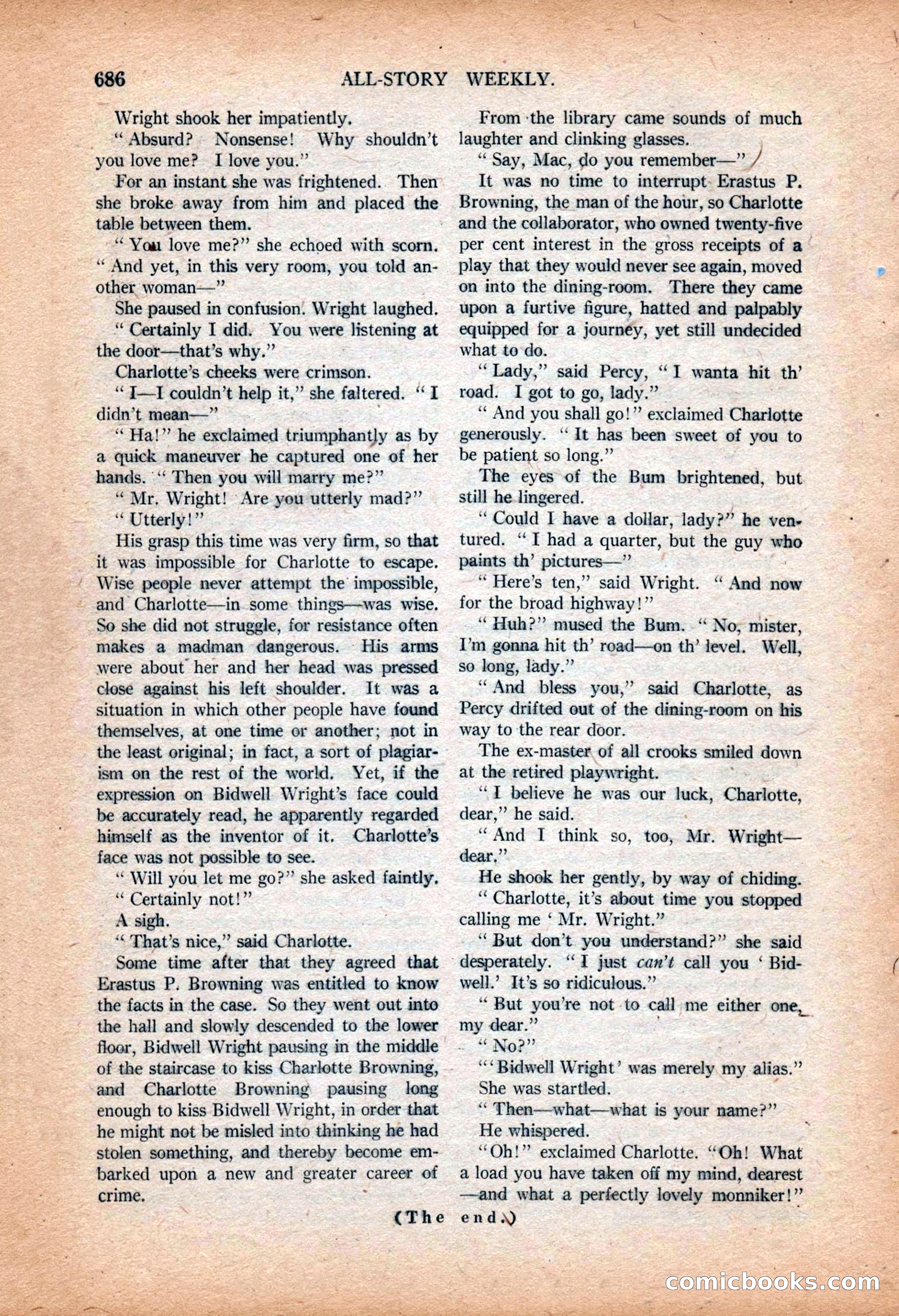All-Story Weekly, March 9, 1918 — page 168 of 208