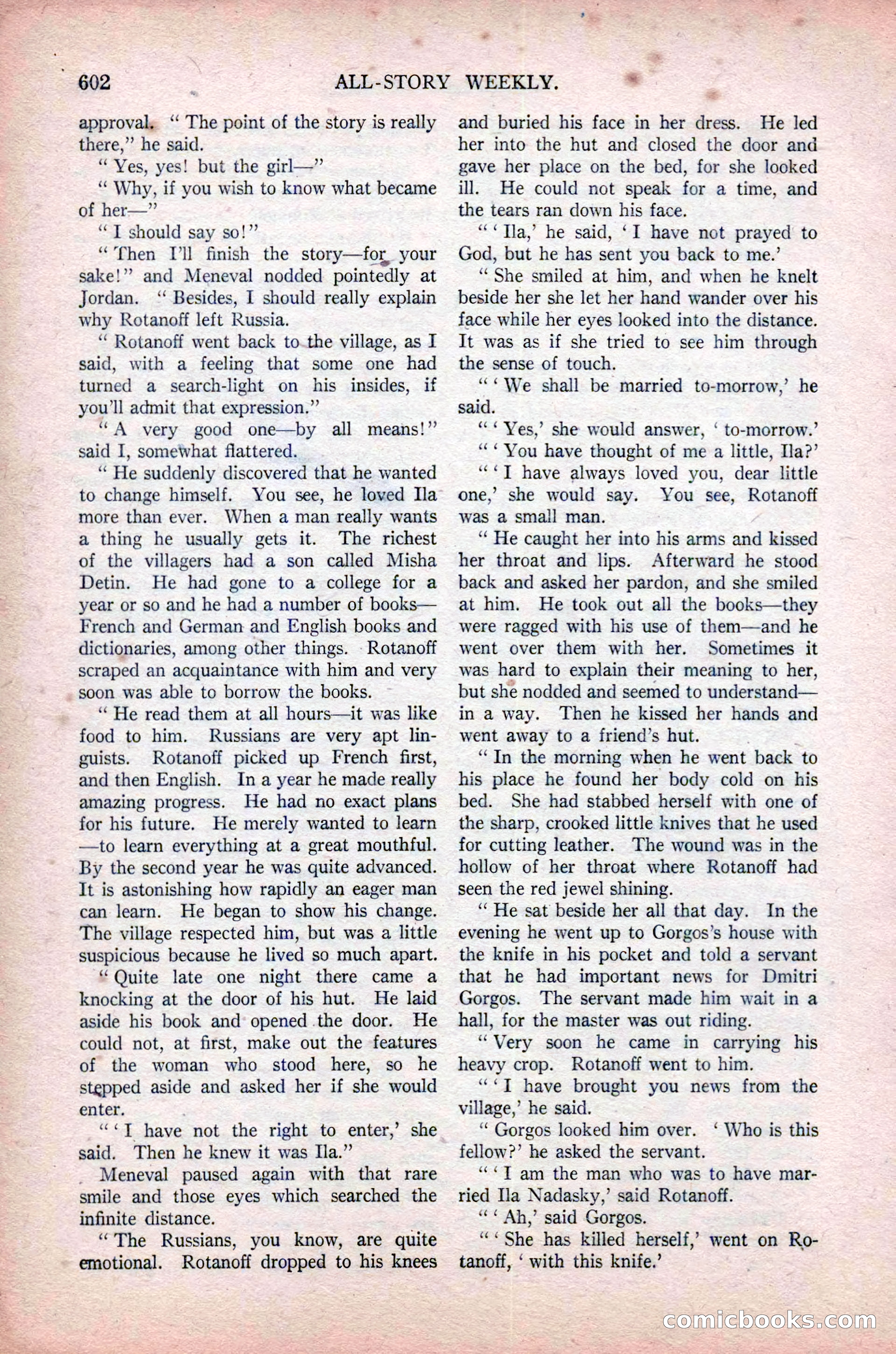 All-Story Weekly, November 16, 1918 — page 36 of 188