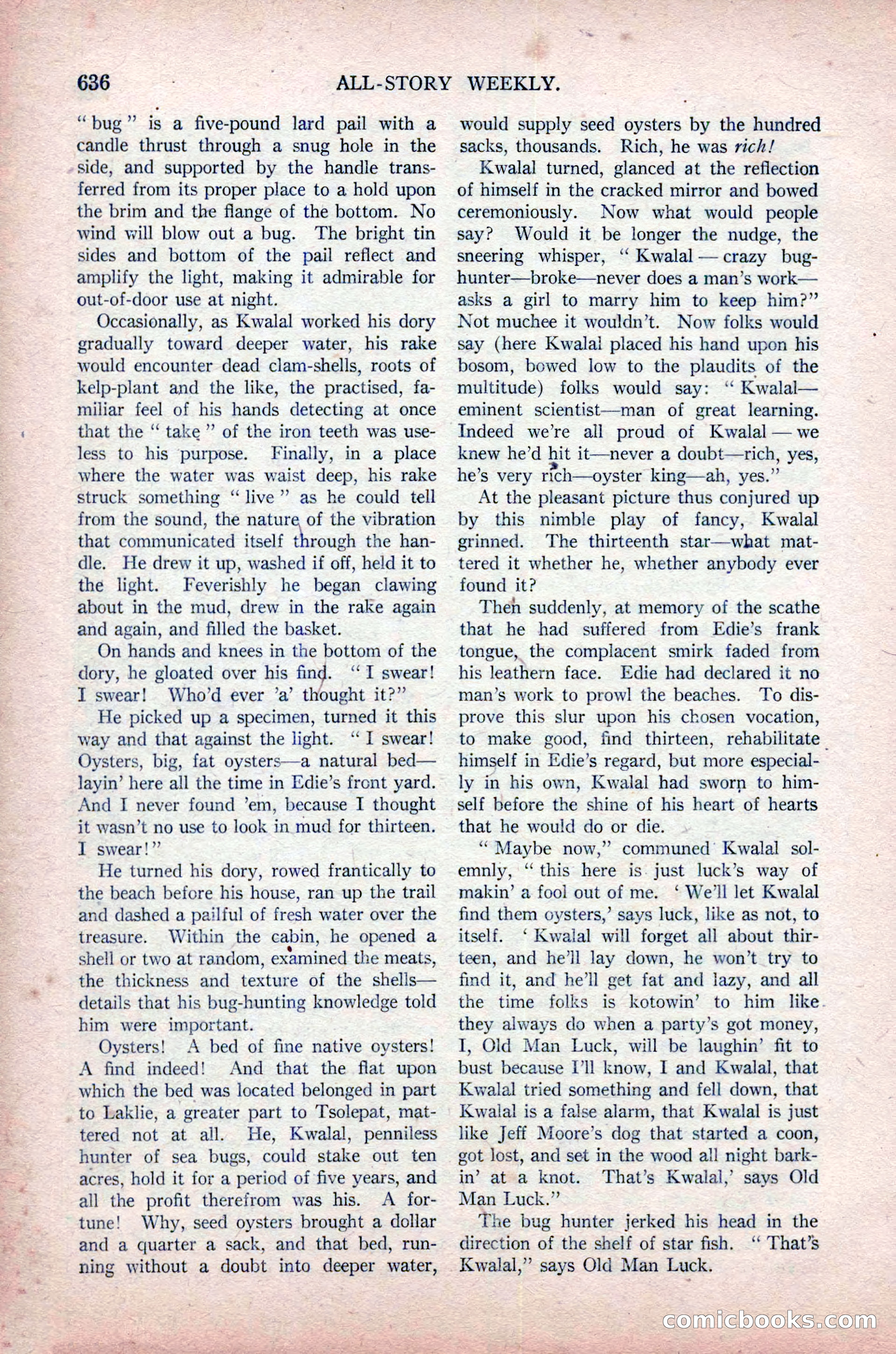 All-Story Weekly, November 16, 1918 — page 70 of 188