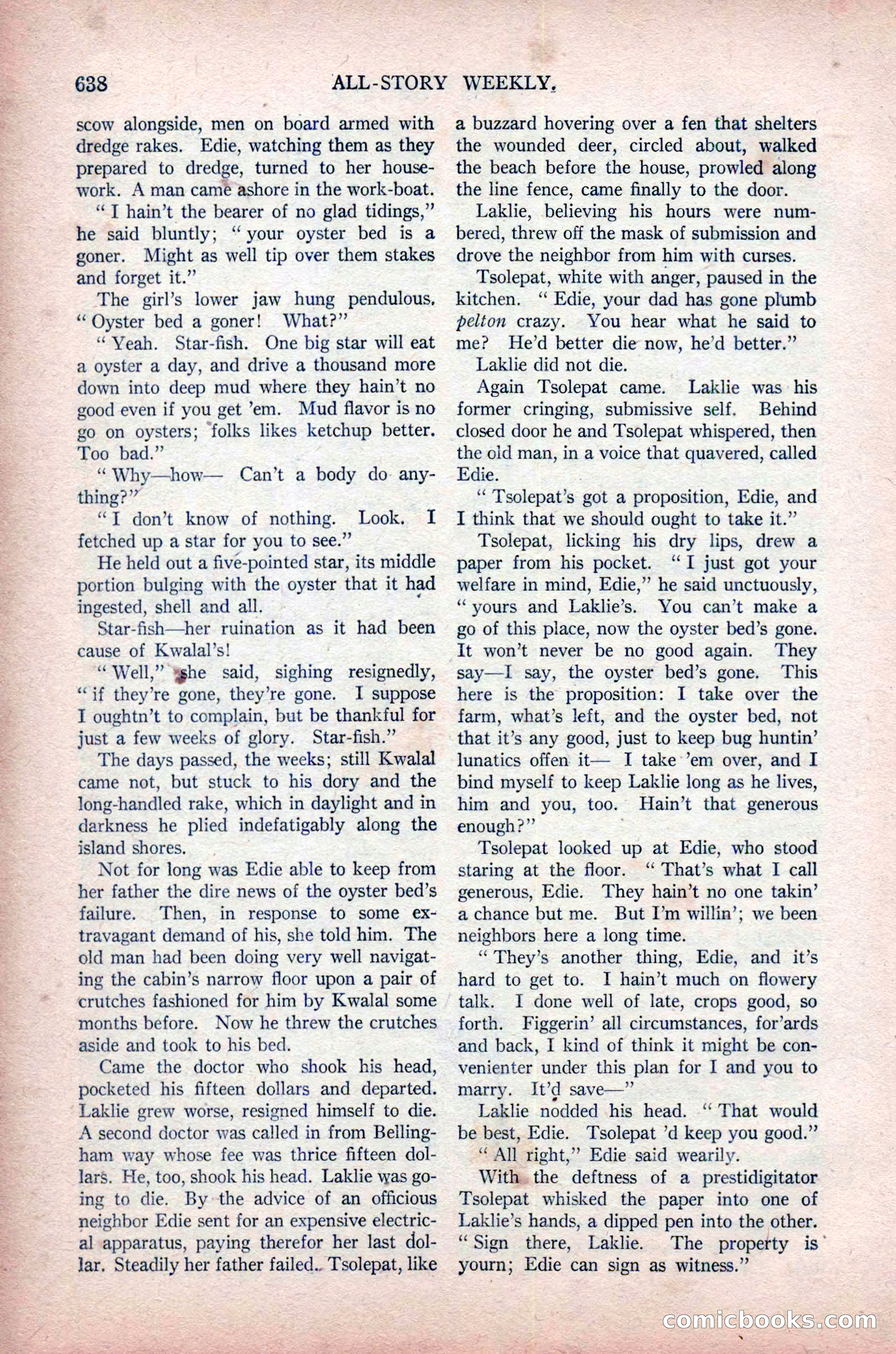All-Story Weekly, November 16, 1918 — page 72 of 188