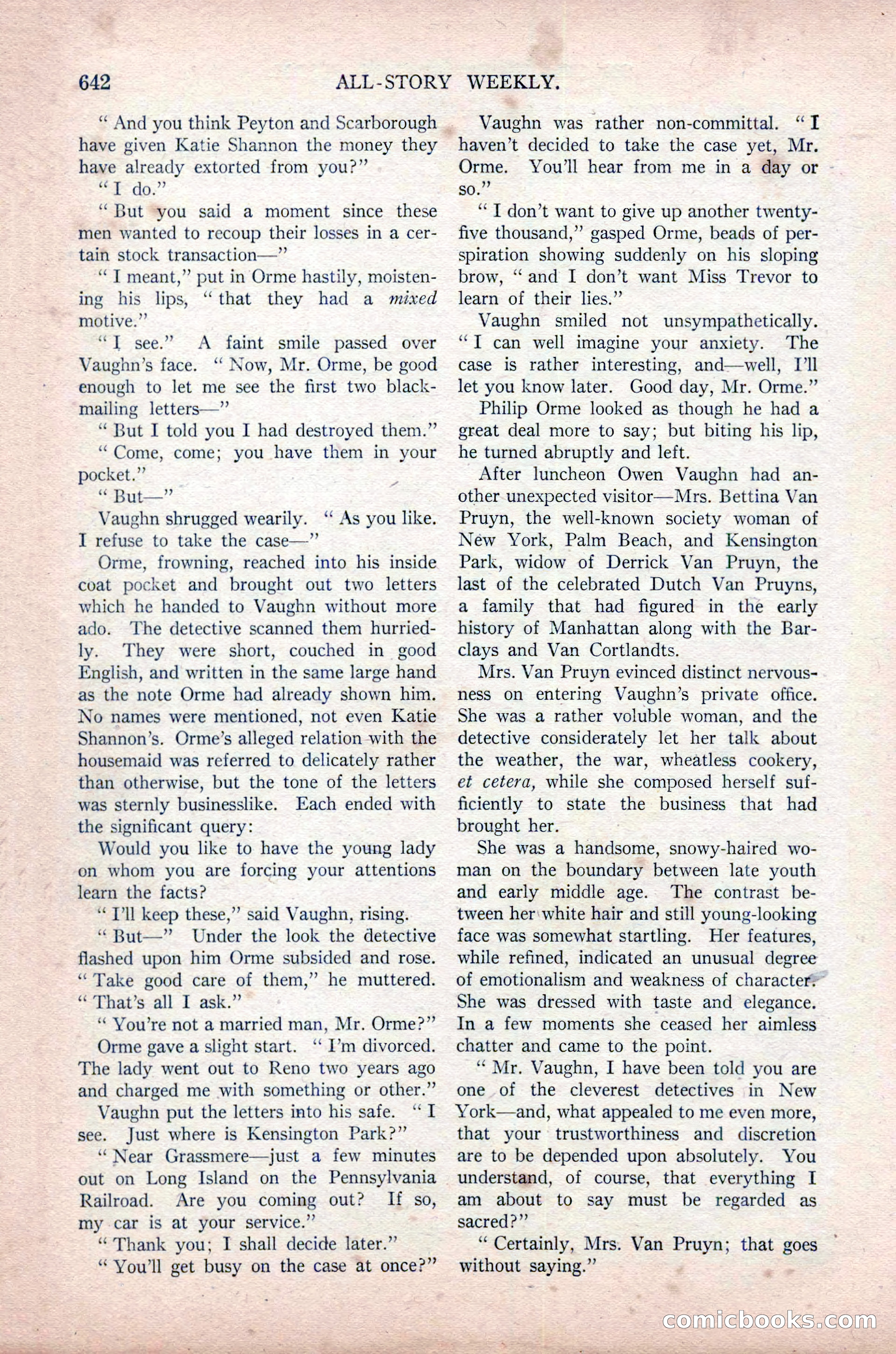All-Story Weekly, November 16, 1918 — page 76 of 188
