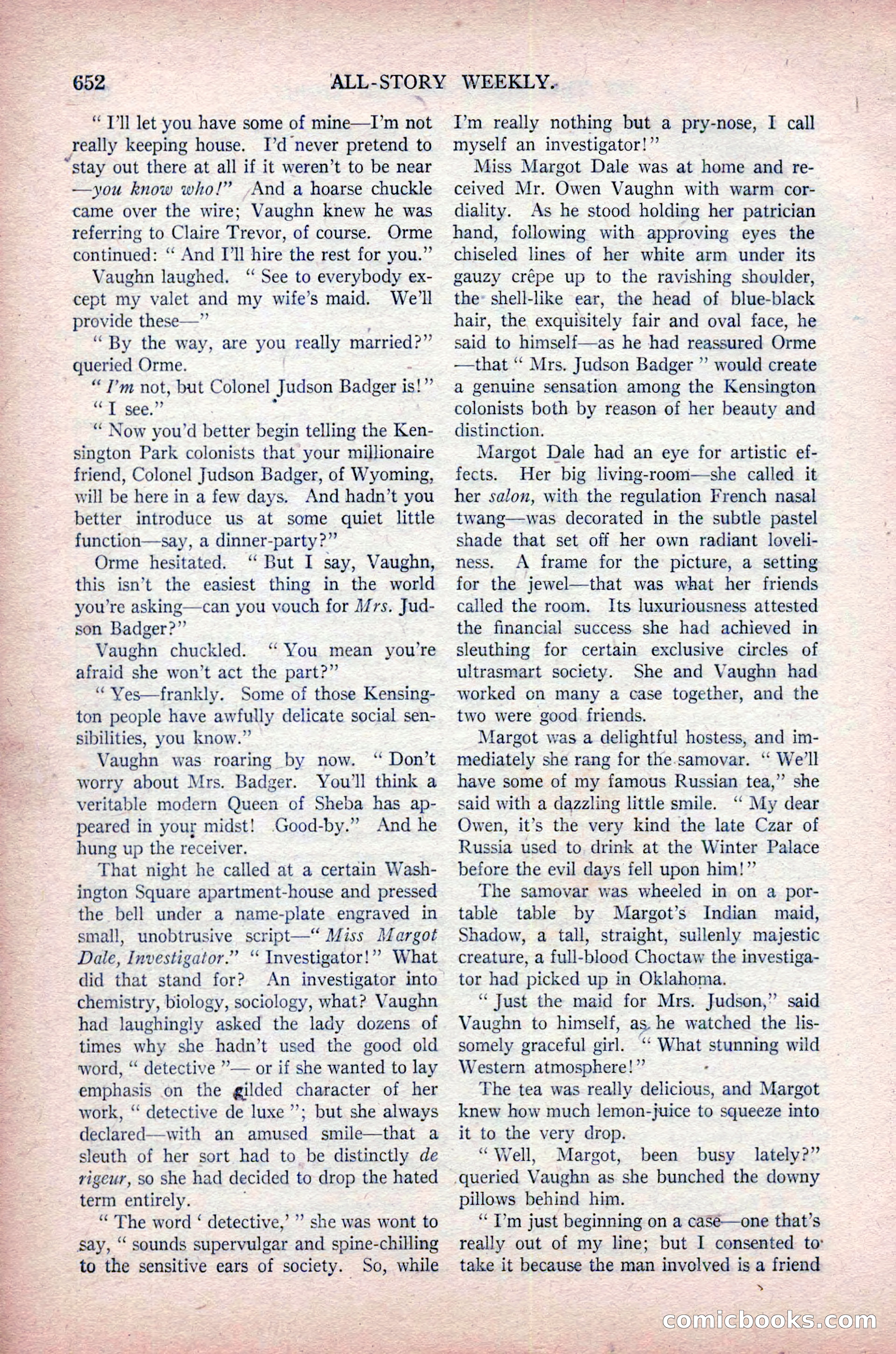 All-Story Weekly, November 16, 1918 — page 86 of 188