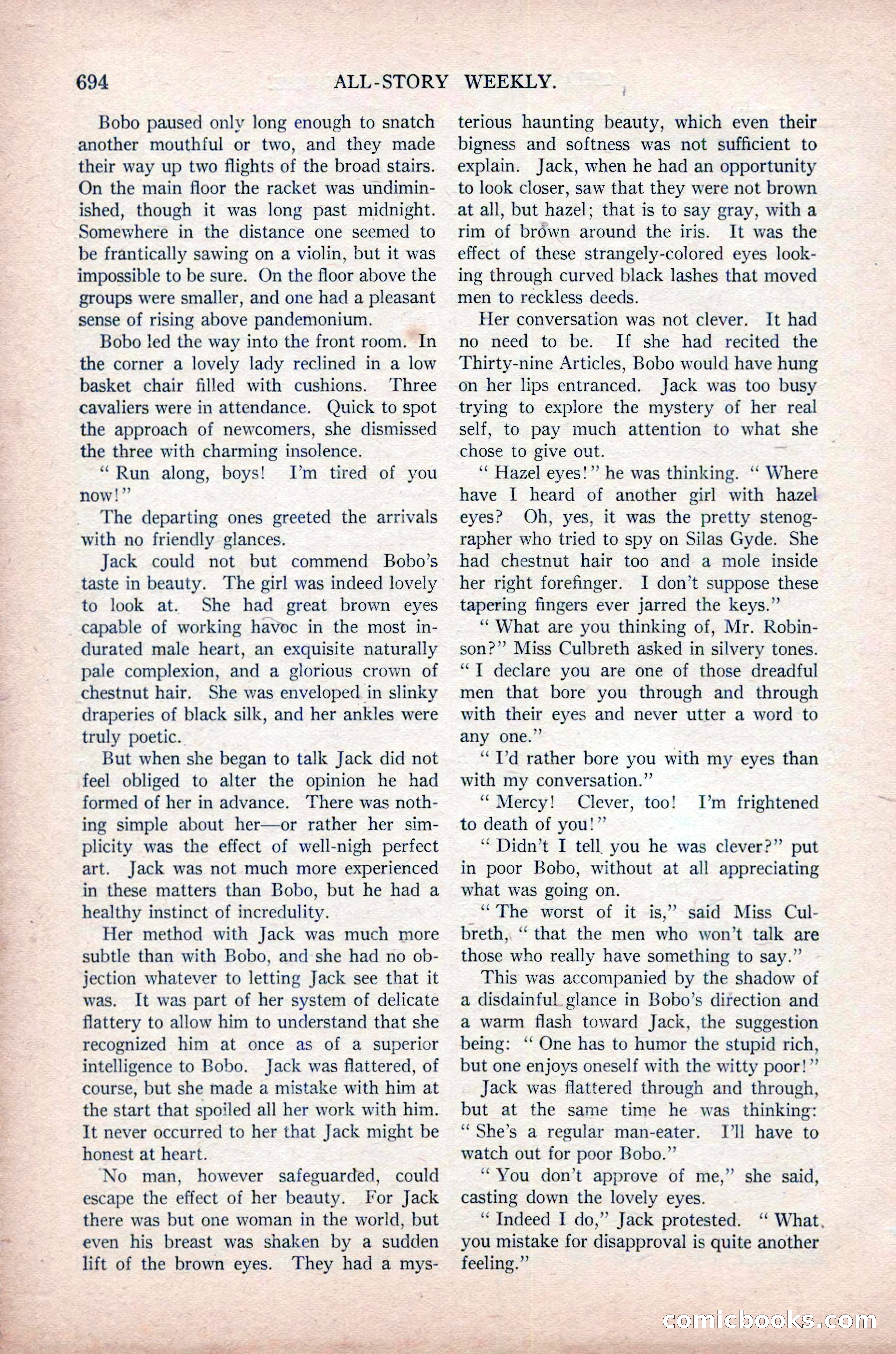 All-Story Weekly, November 16, 1918 — page 128 of 188