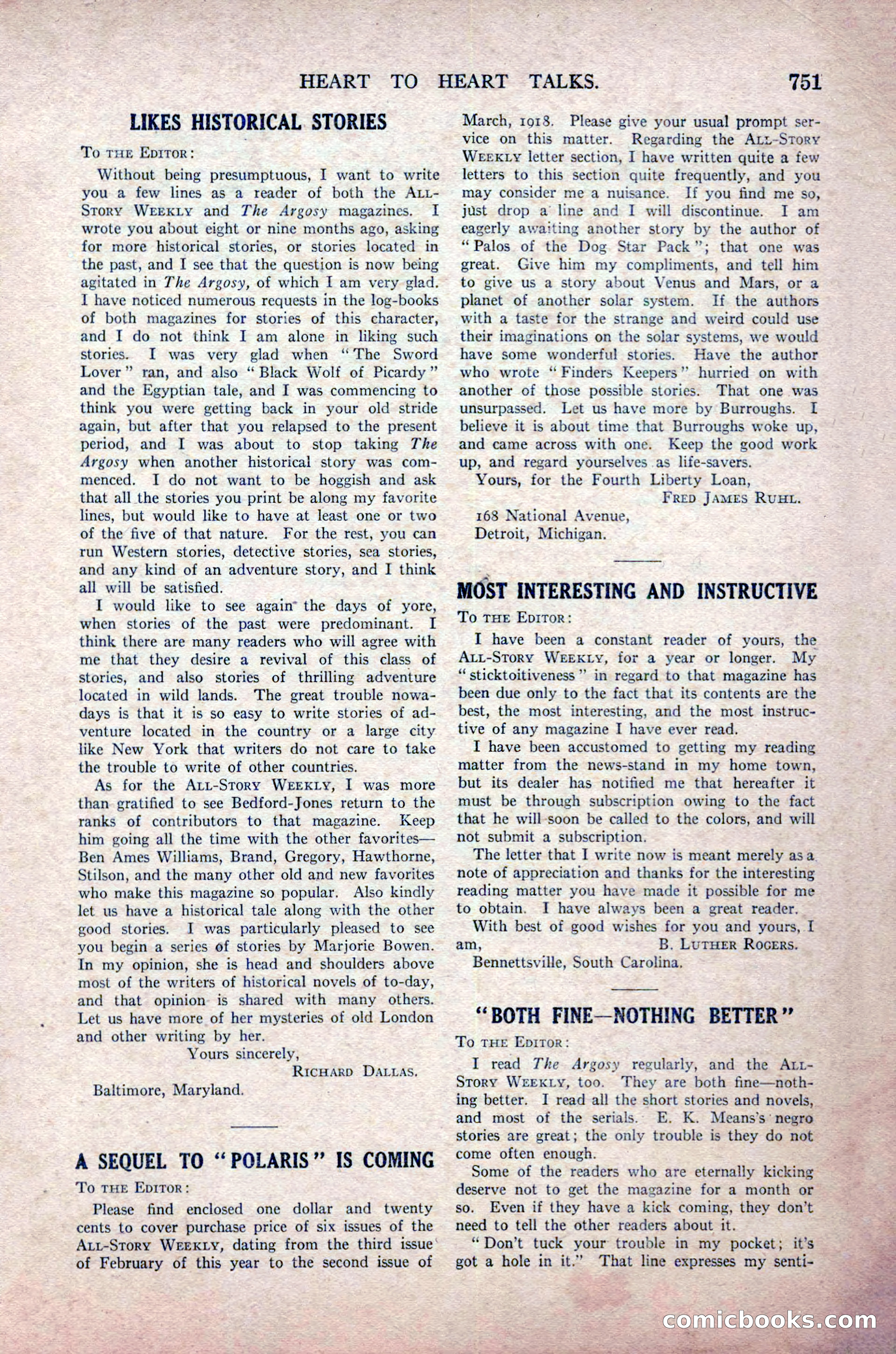All-Story Weekly, November 16, 1918 — page 185 of 188