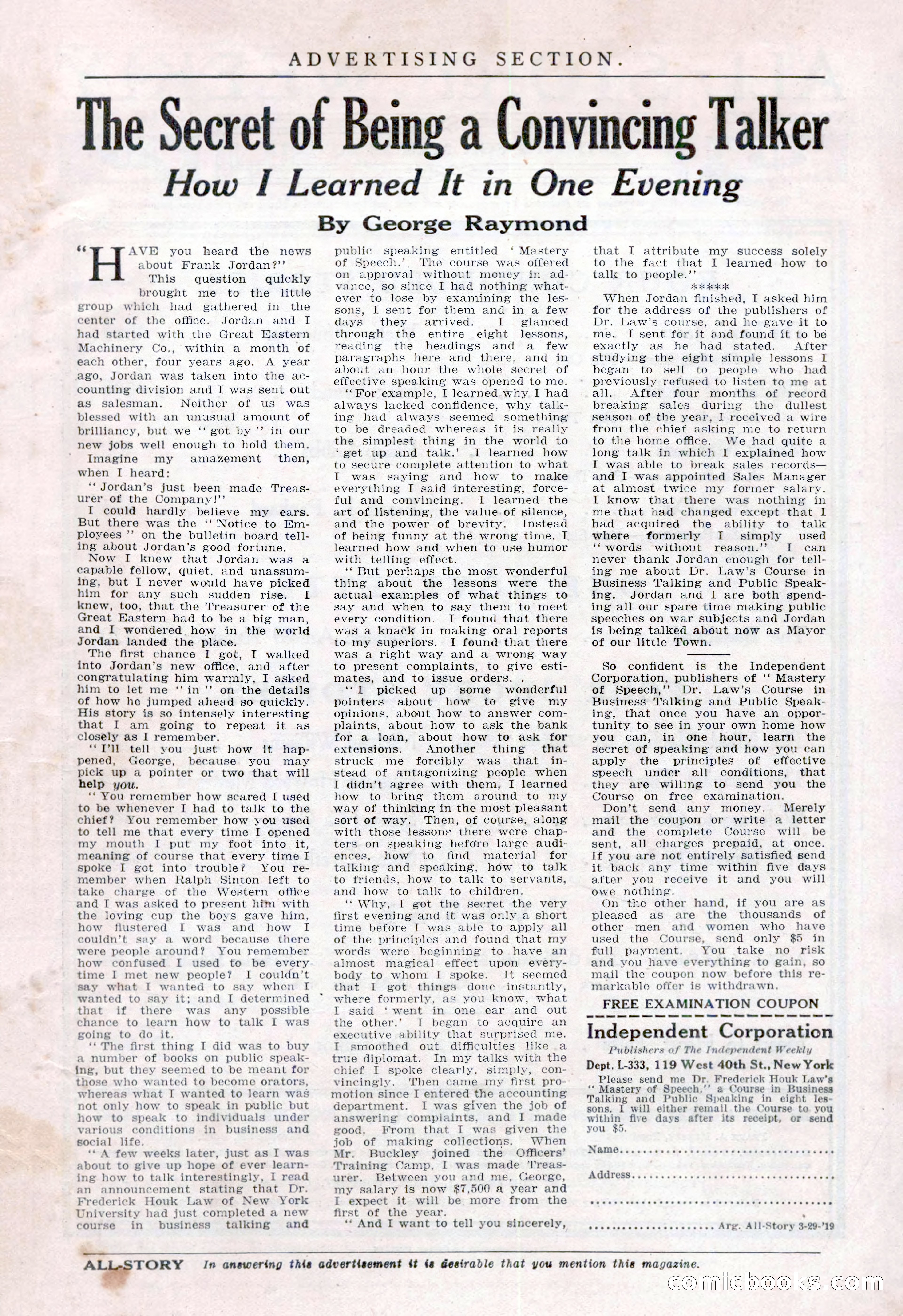 All-Story Weekly, March 29, 1919 — page 3 of 184