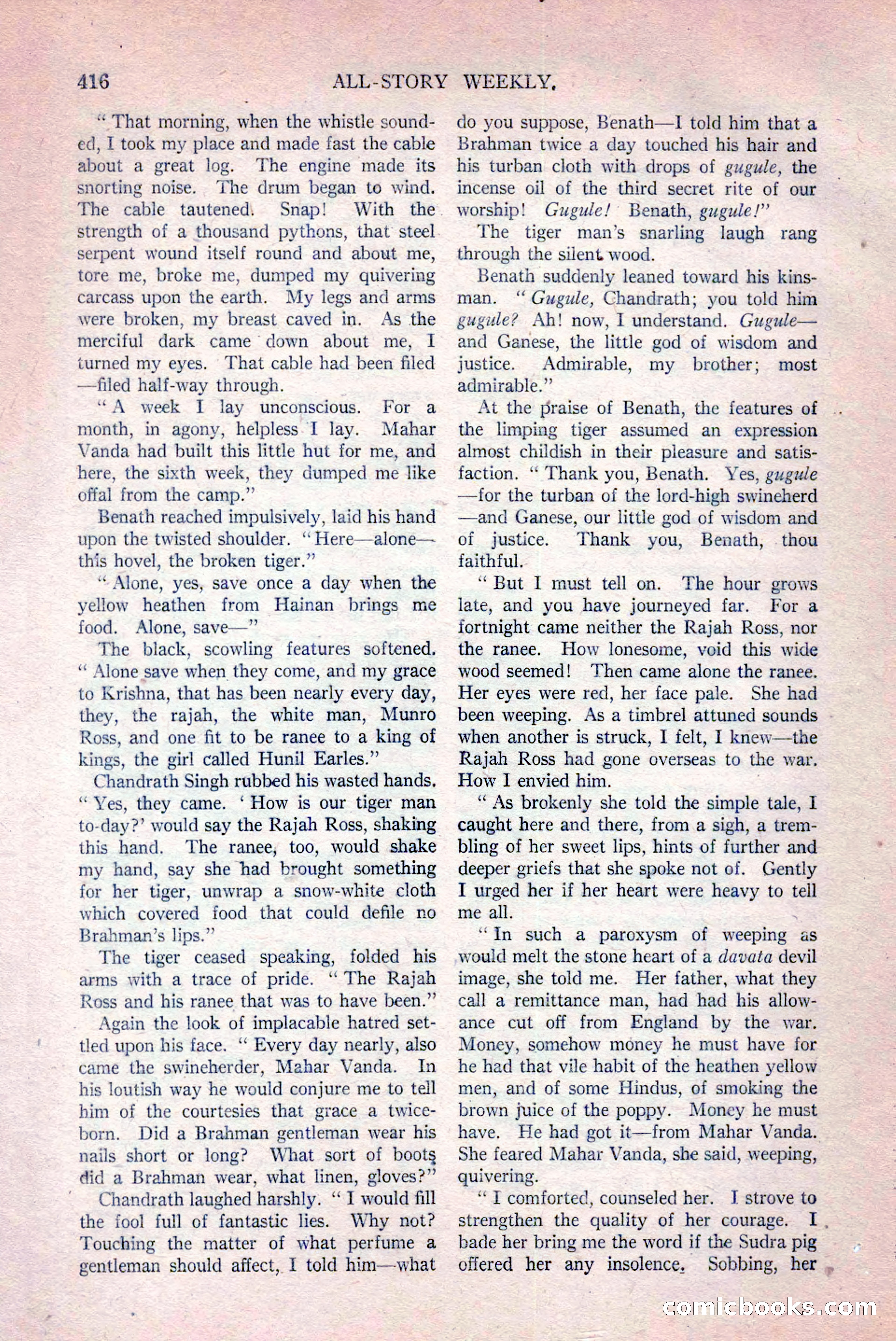 All-Story Weekly, March 29, 1919 — page 70 of 184
