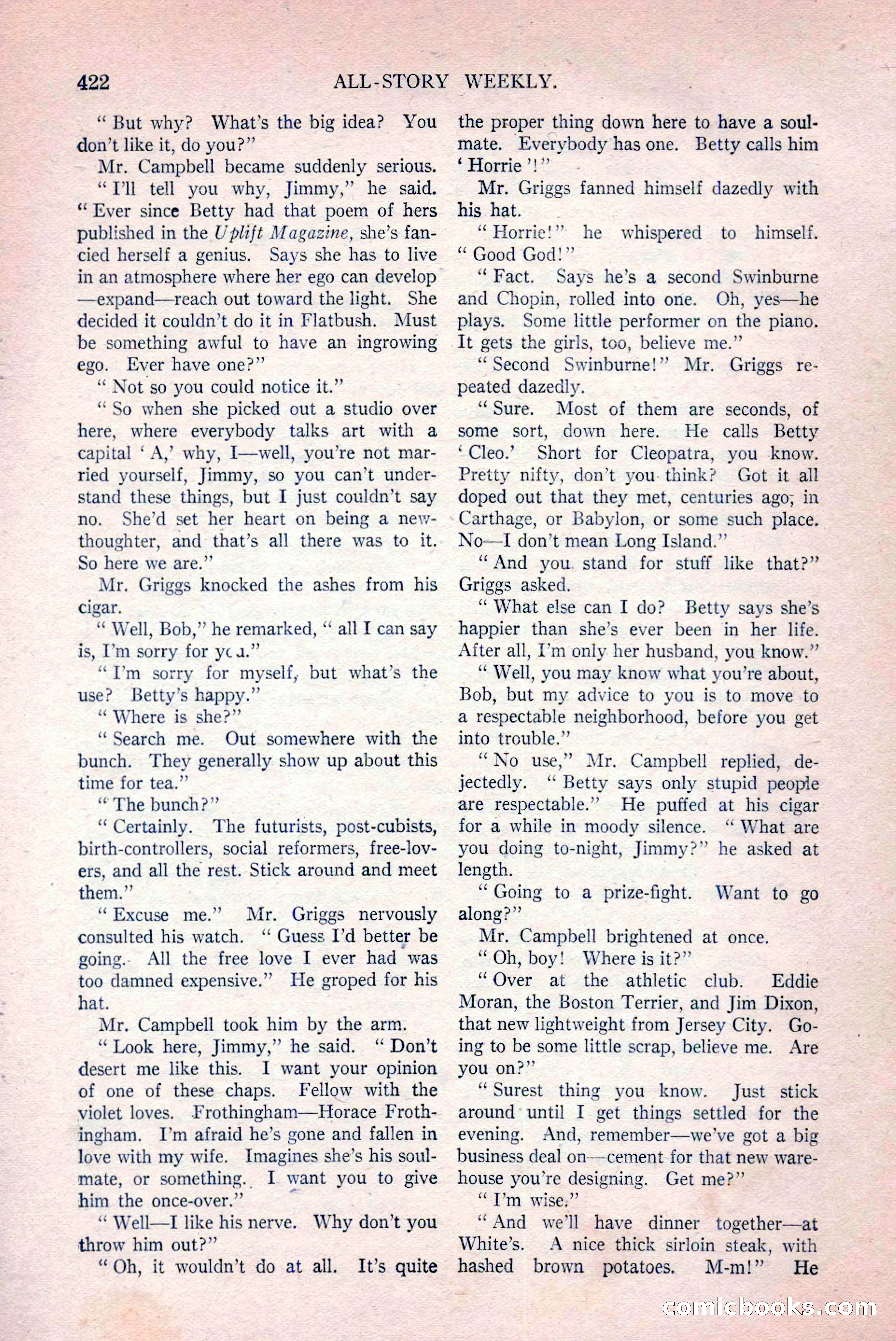 All-Story Weekly, March 29, 1919 — page 76 of 184