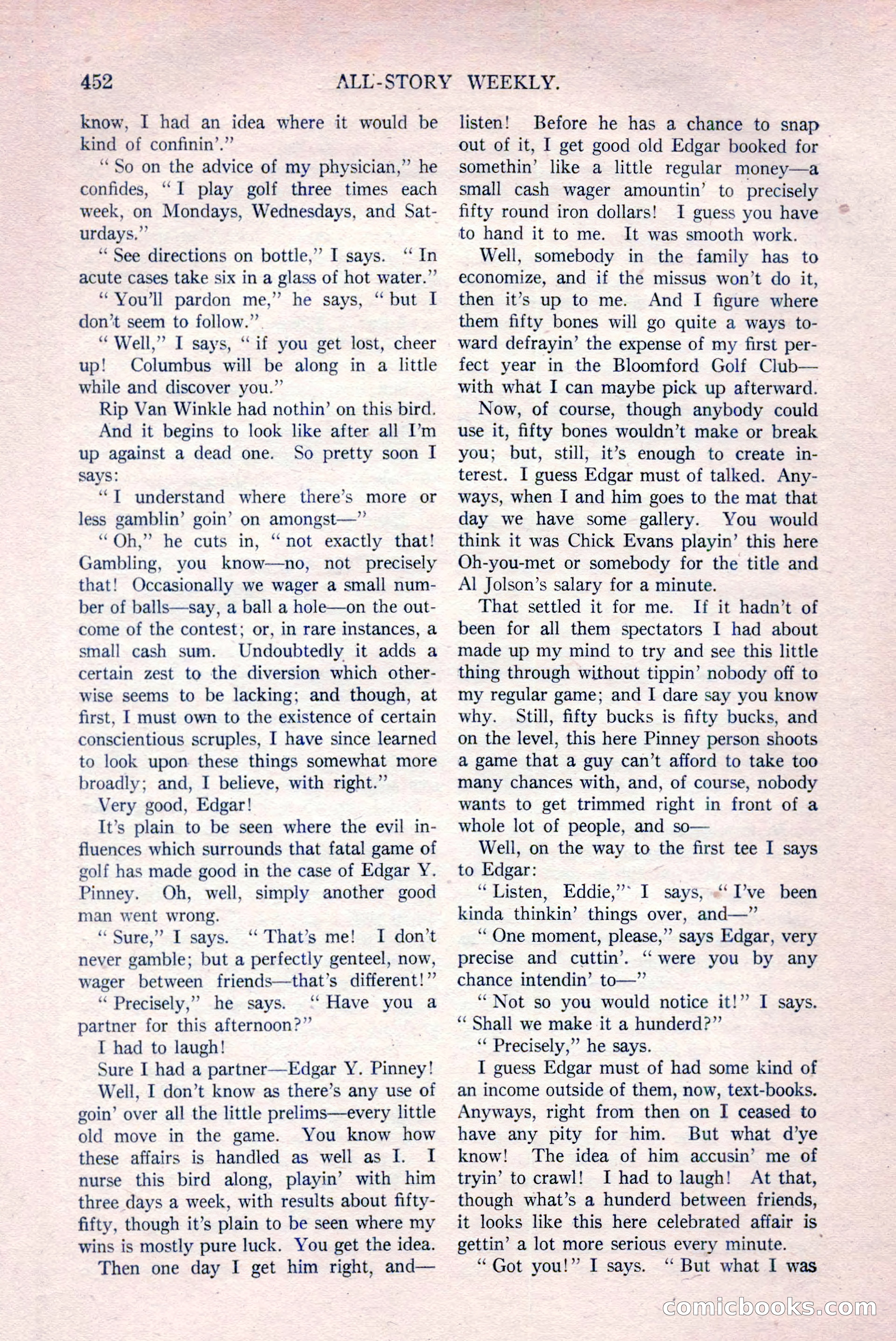All-Story Weekly, March 29, 1919 — page 106 of 184