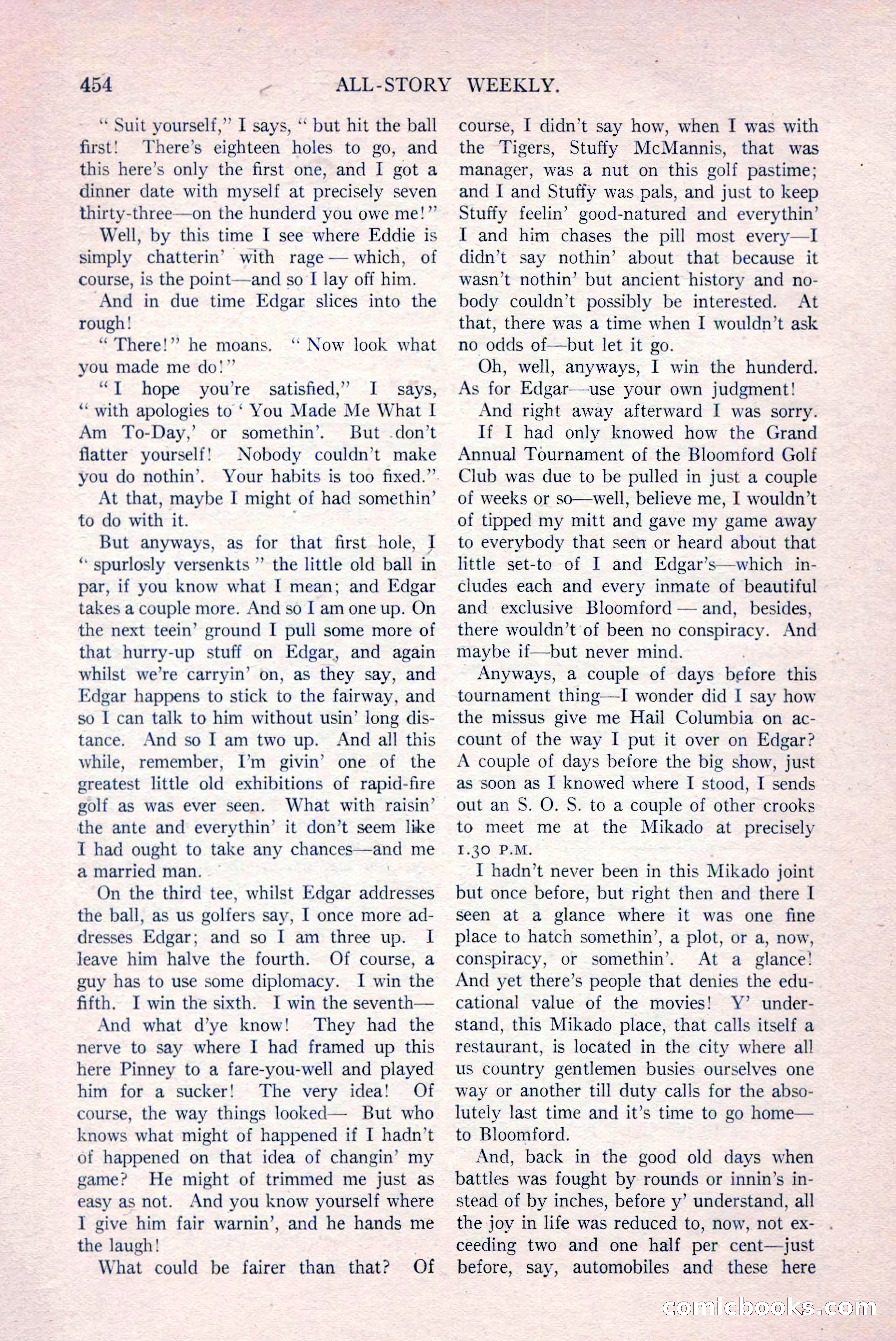 All-Story Weekly, March 29, 1919 — page 108 of 184