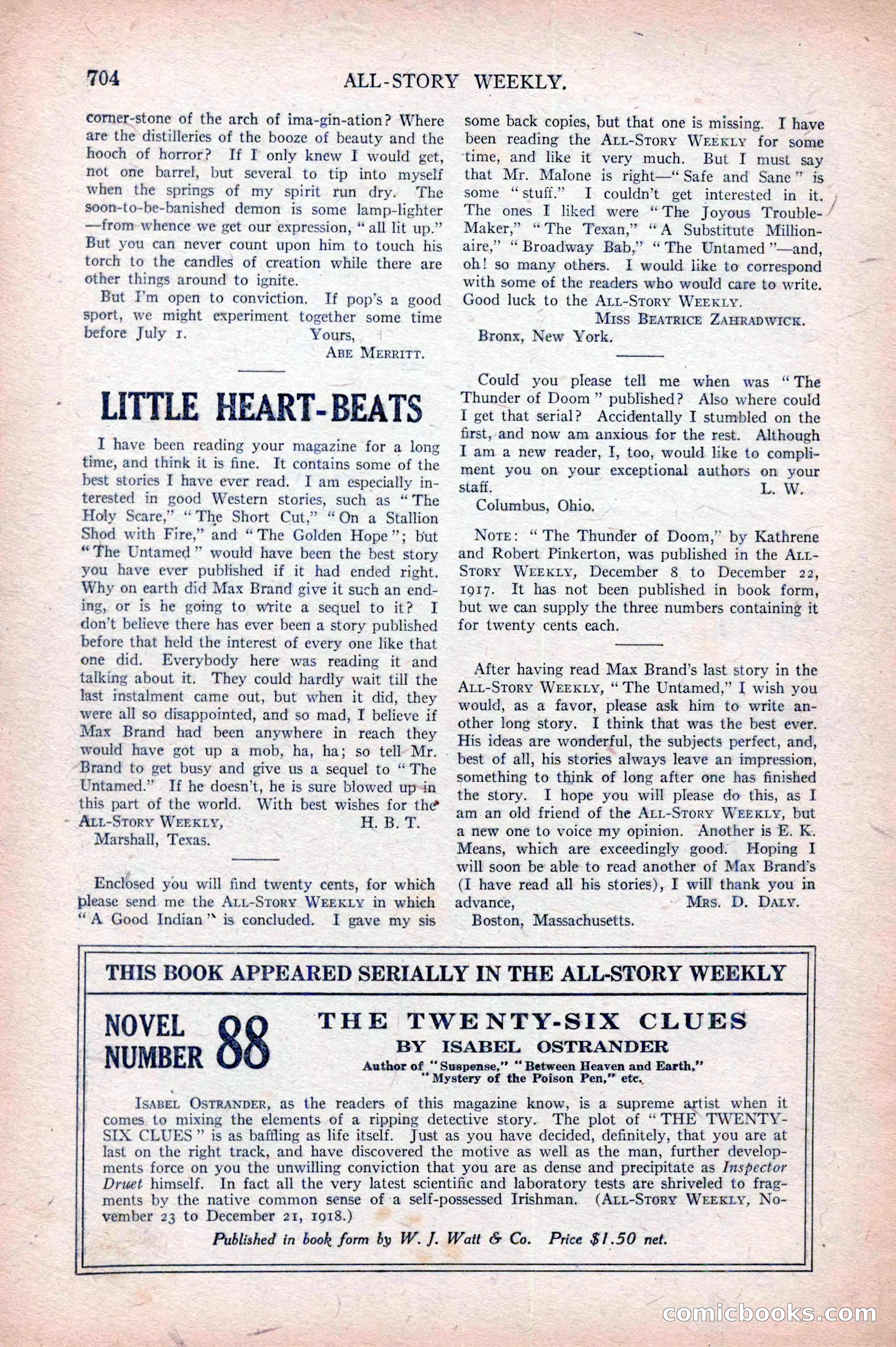 All-Story Weekly, April 5, 1919 — page 186 of 196