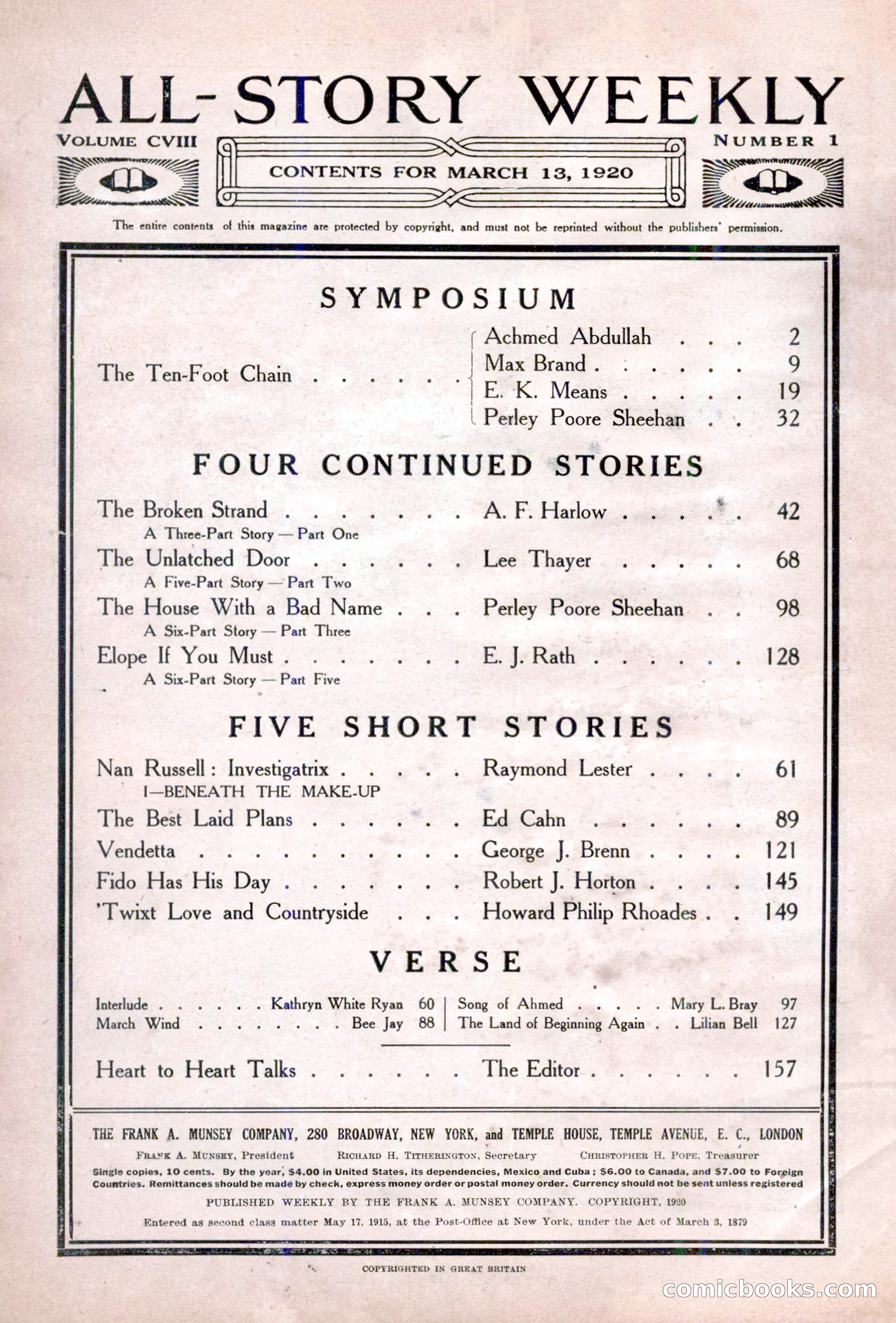 All-Story Weekly, Vol. 108 No. 1 — page 4 of 180