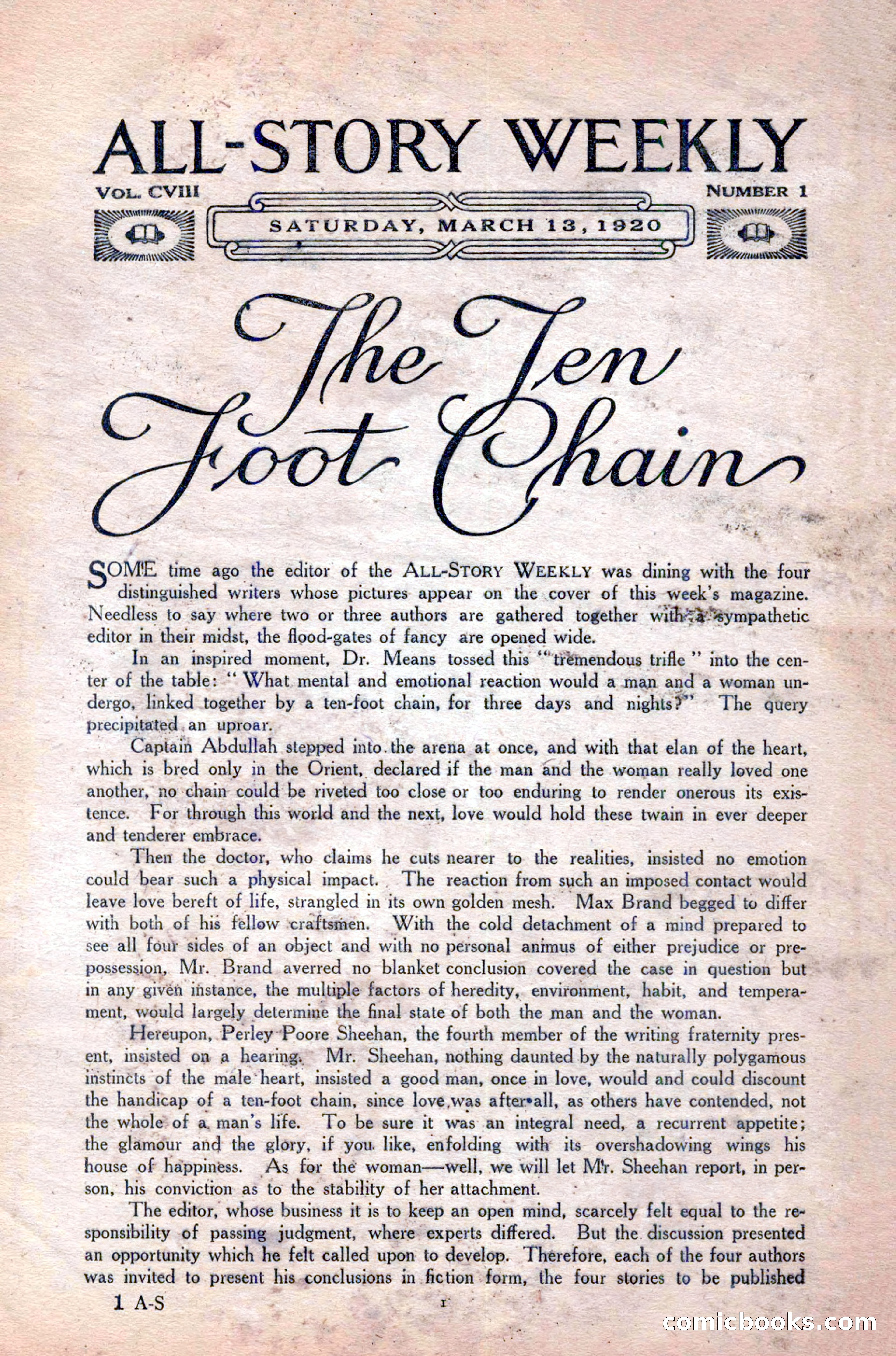 All-Story Weekly, Vol. 108 No. 1 — page 11 of 180