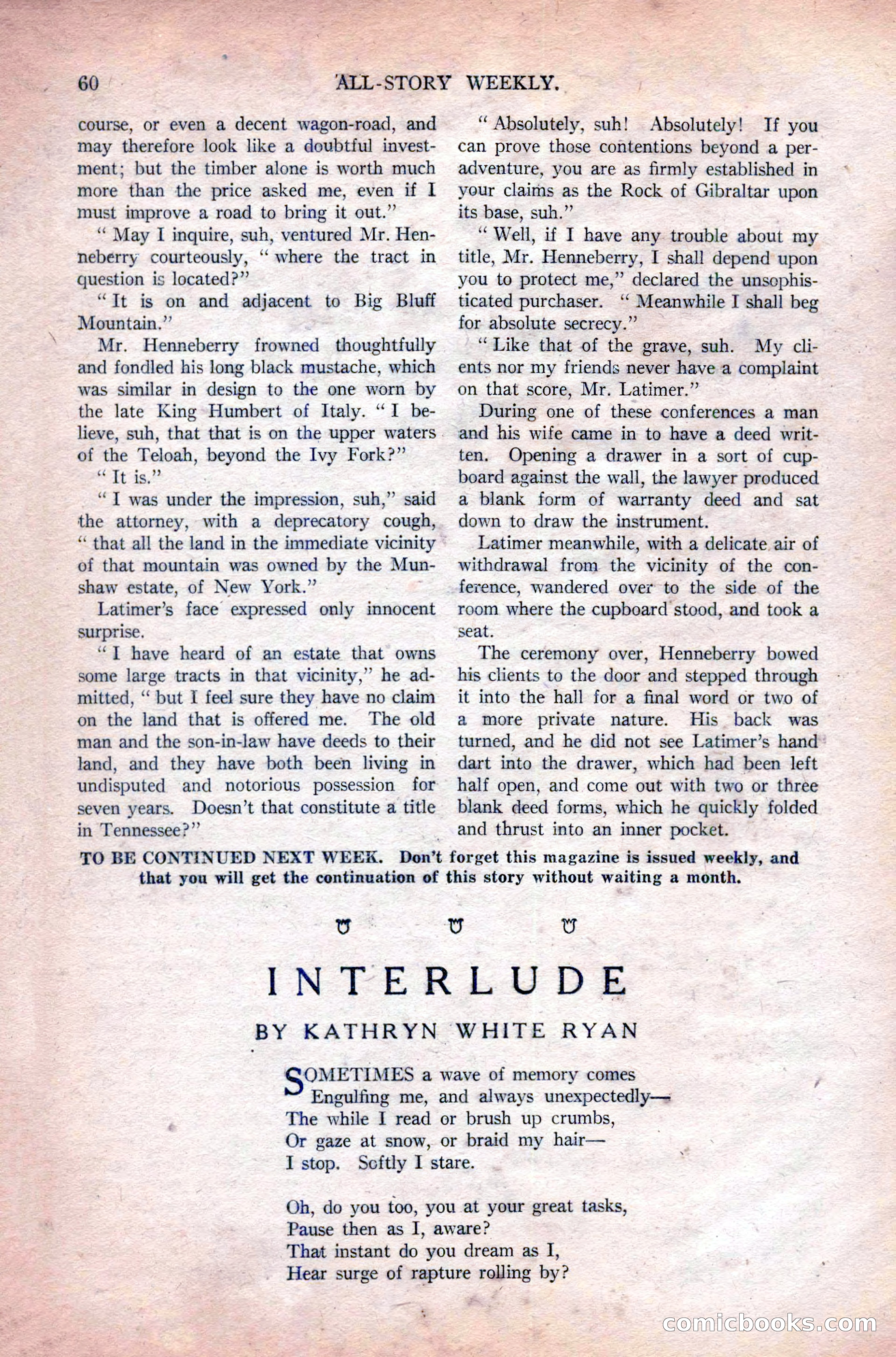 All-Story Weekly, Vol. 108 No. 1 — page 70 of 180