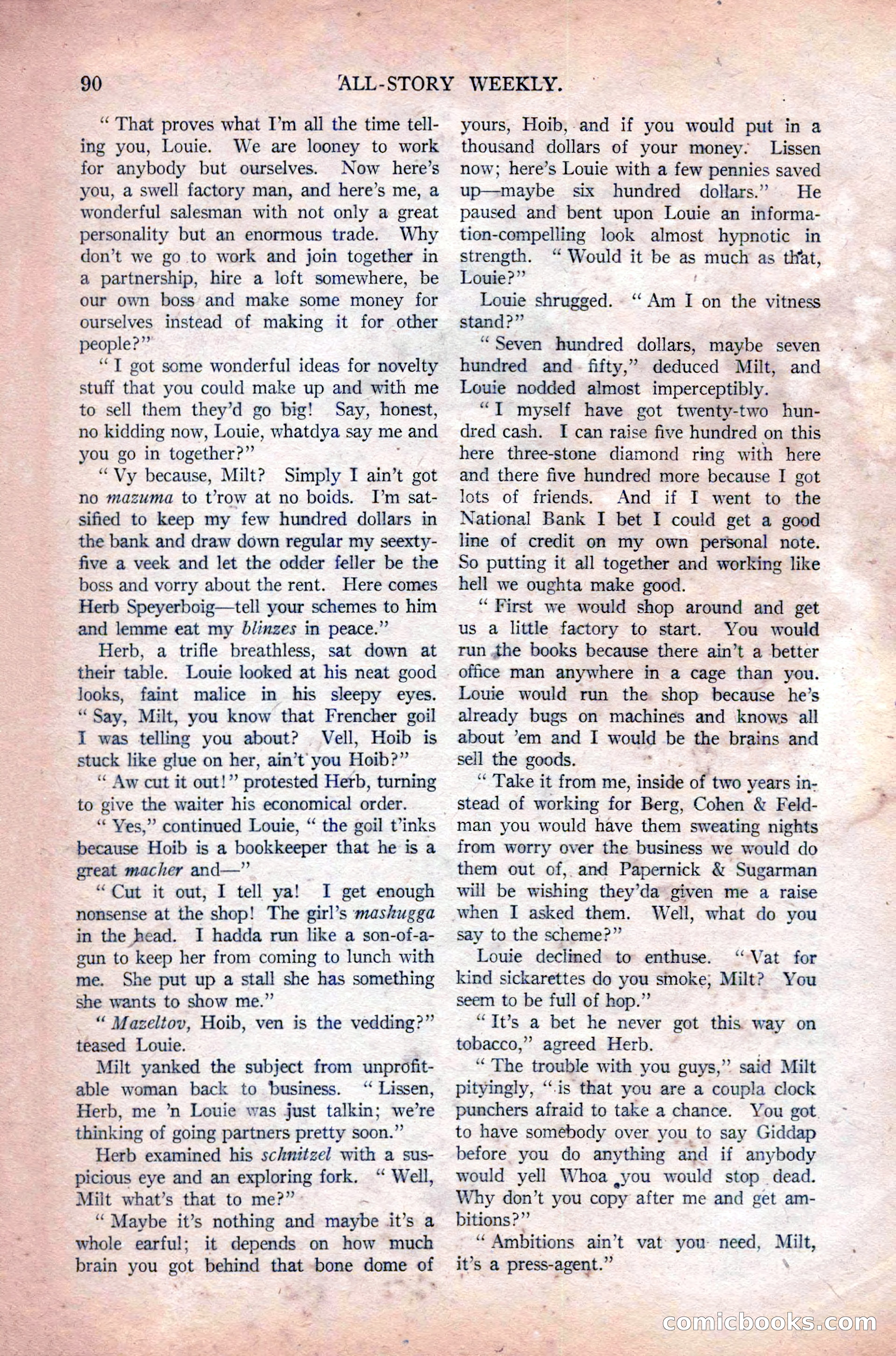 All-Story Weekly, Vol. 108 No. 1 — page 100 of 180