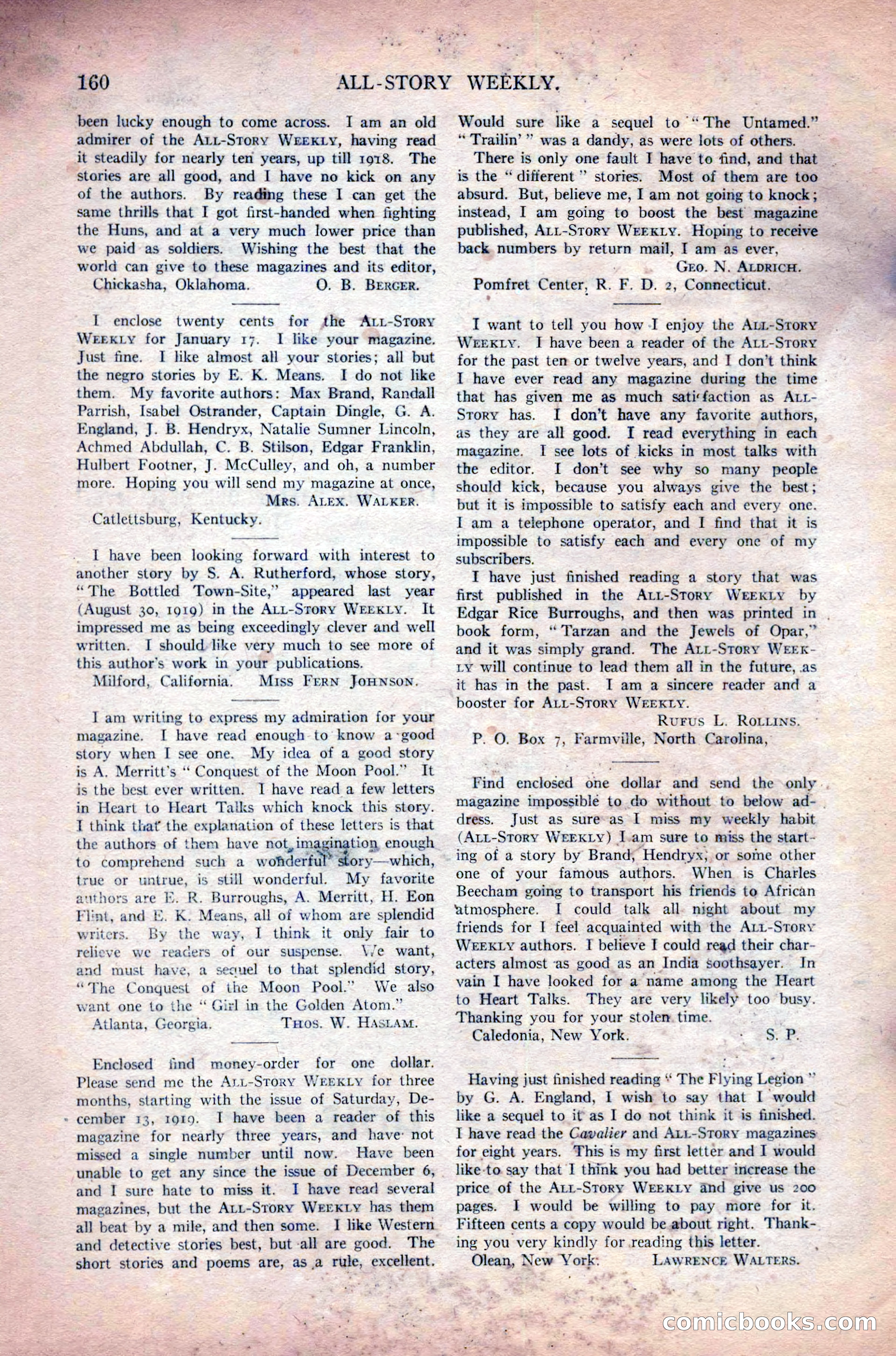 All-Story Weekly, Vol. 108 No. 1 — page 170 of 180