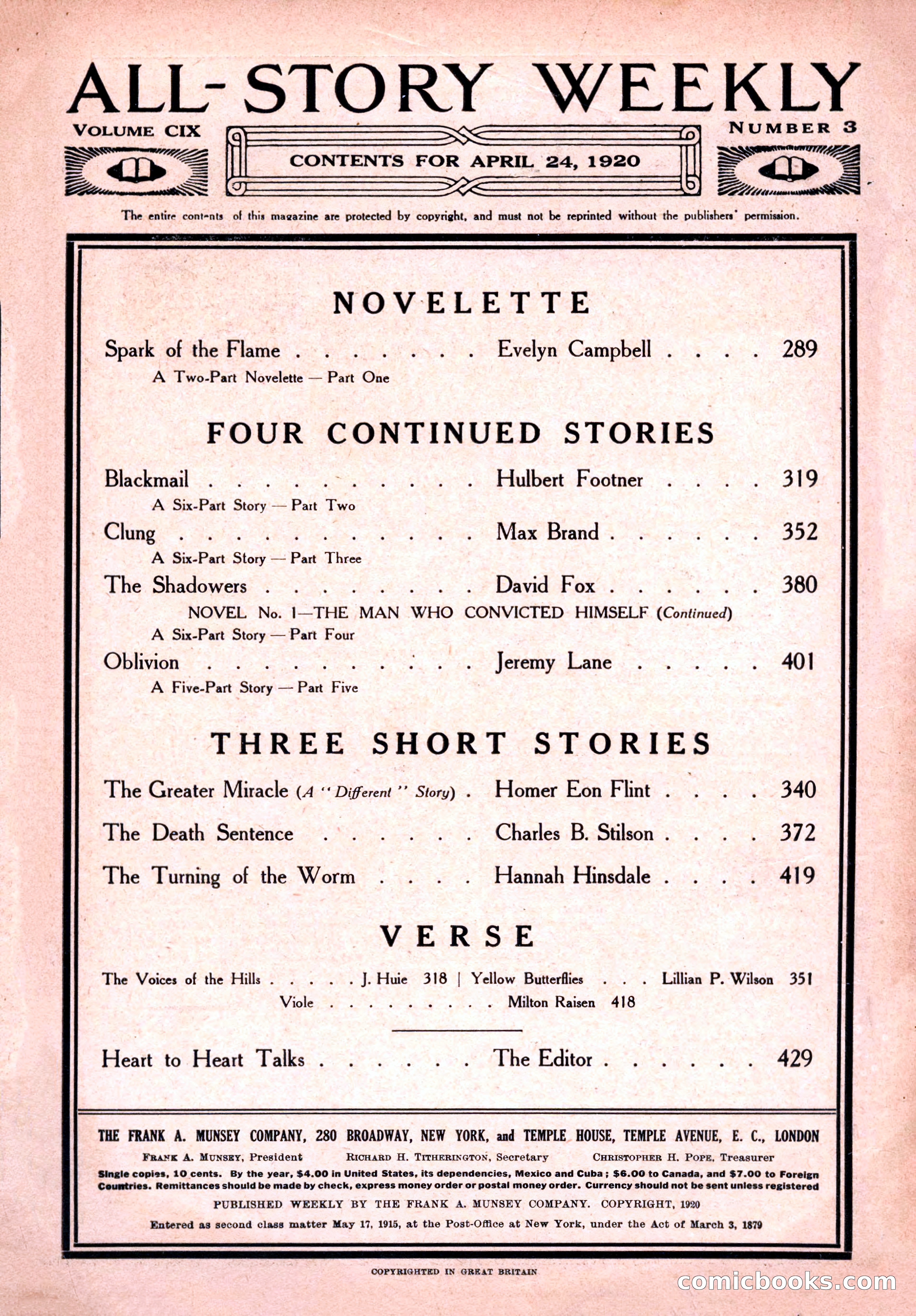 All-Story Weekly, April 24, 1920 — page 4 of 158