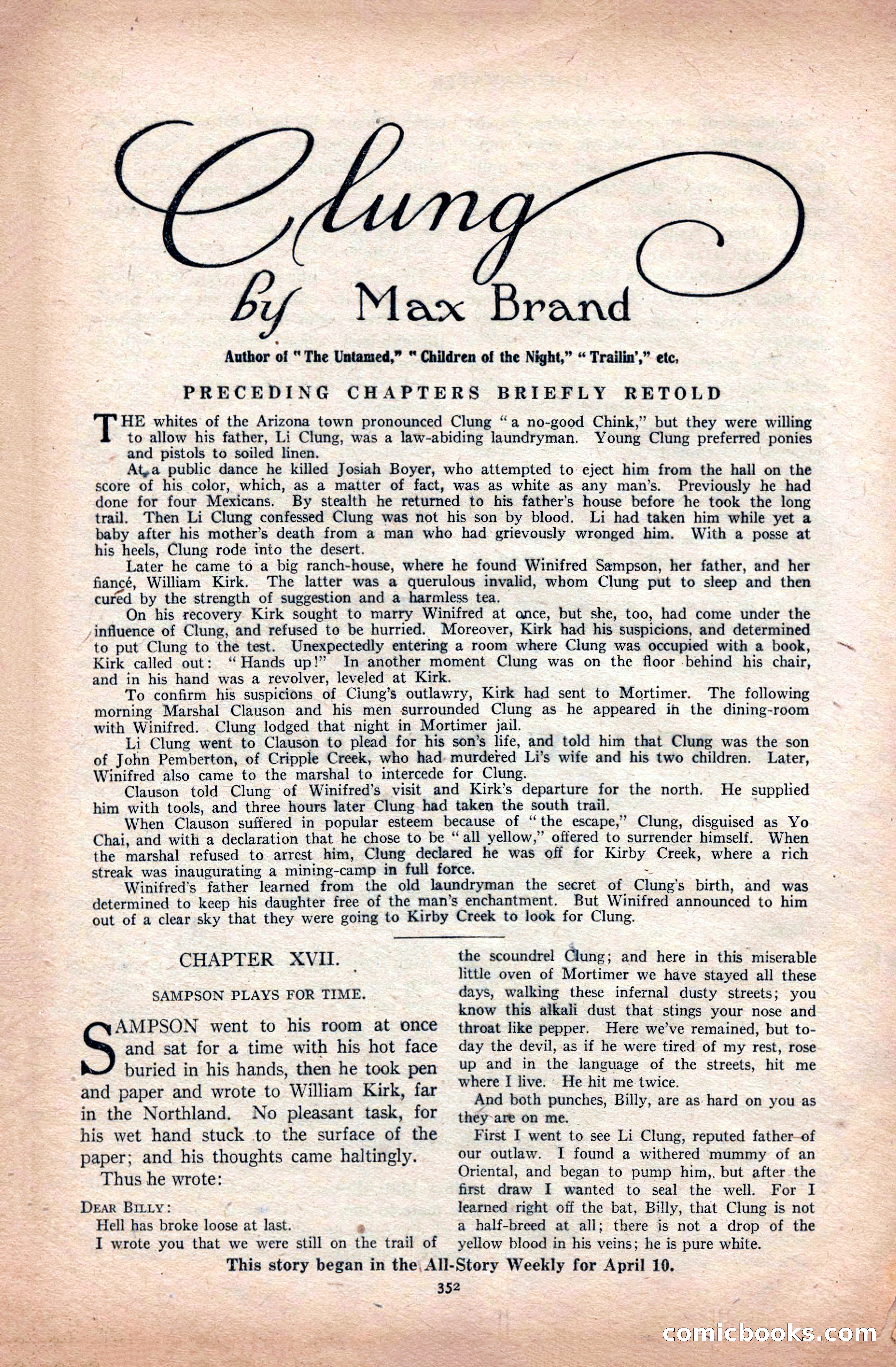All-Story Weekly, April 24, 1920 — page 74 of 158