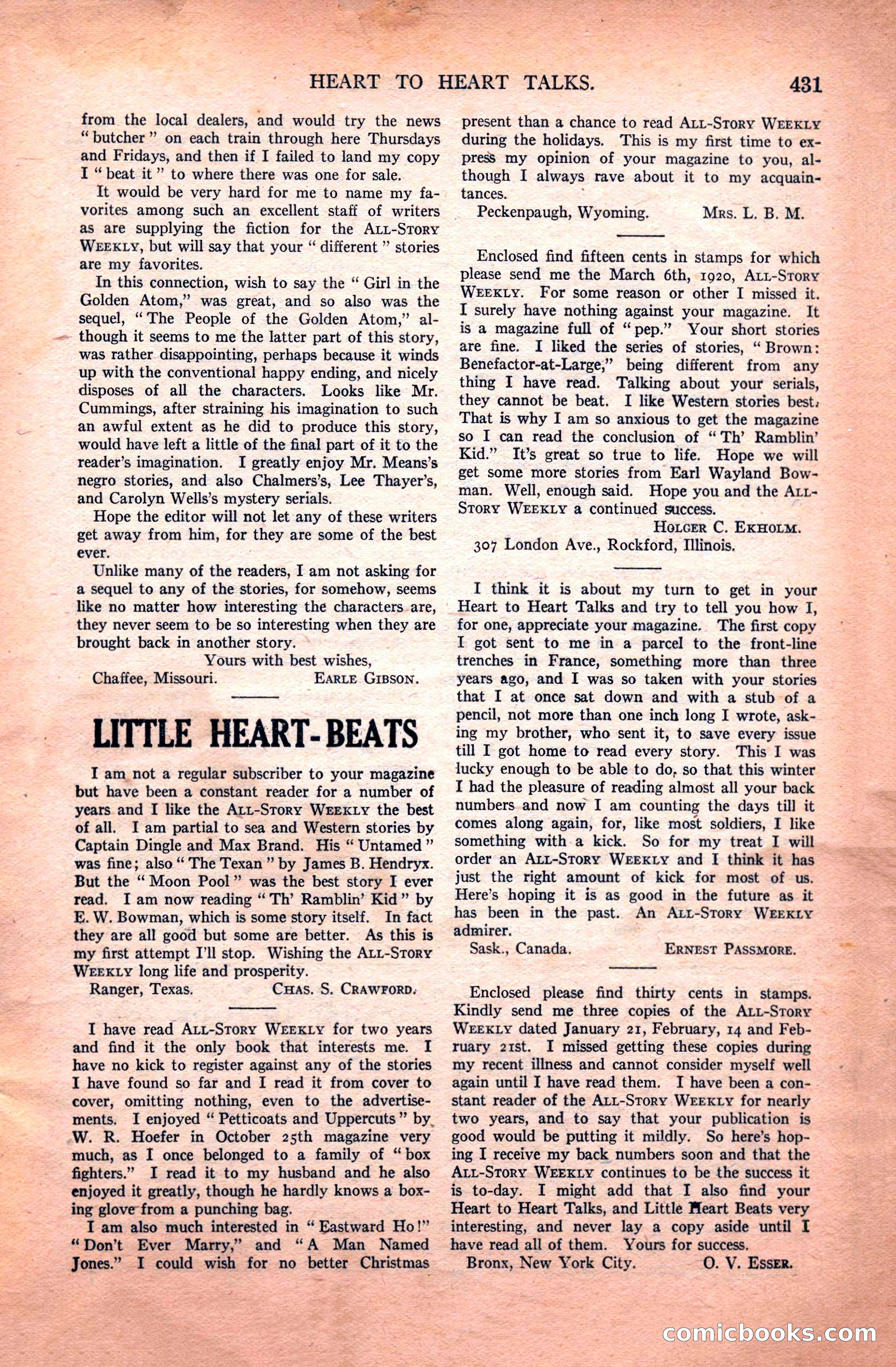 All-Story Weekly, April 24, 1920 — page 153 of 158