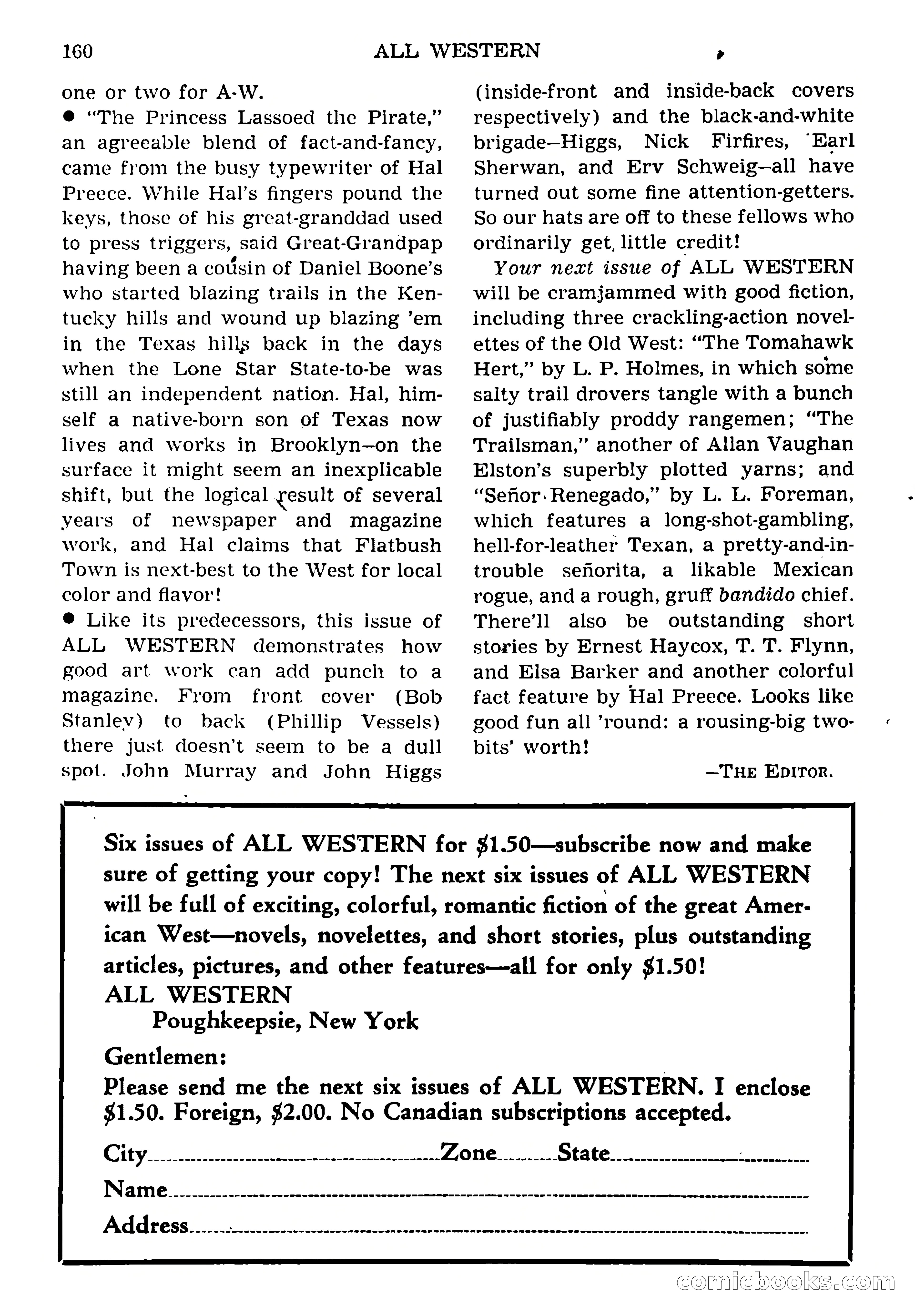 All Western Magazine Cover — page 162 of 164